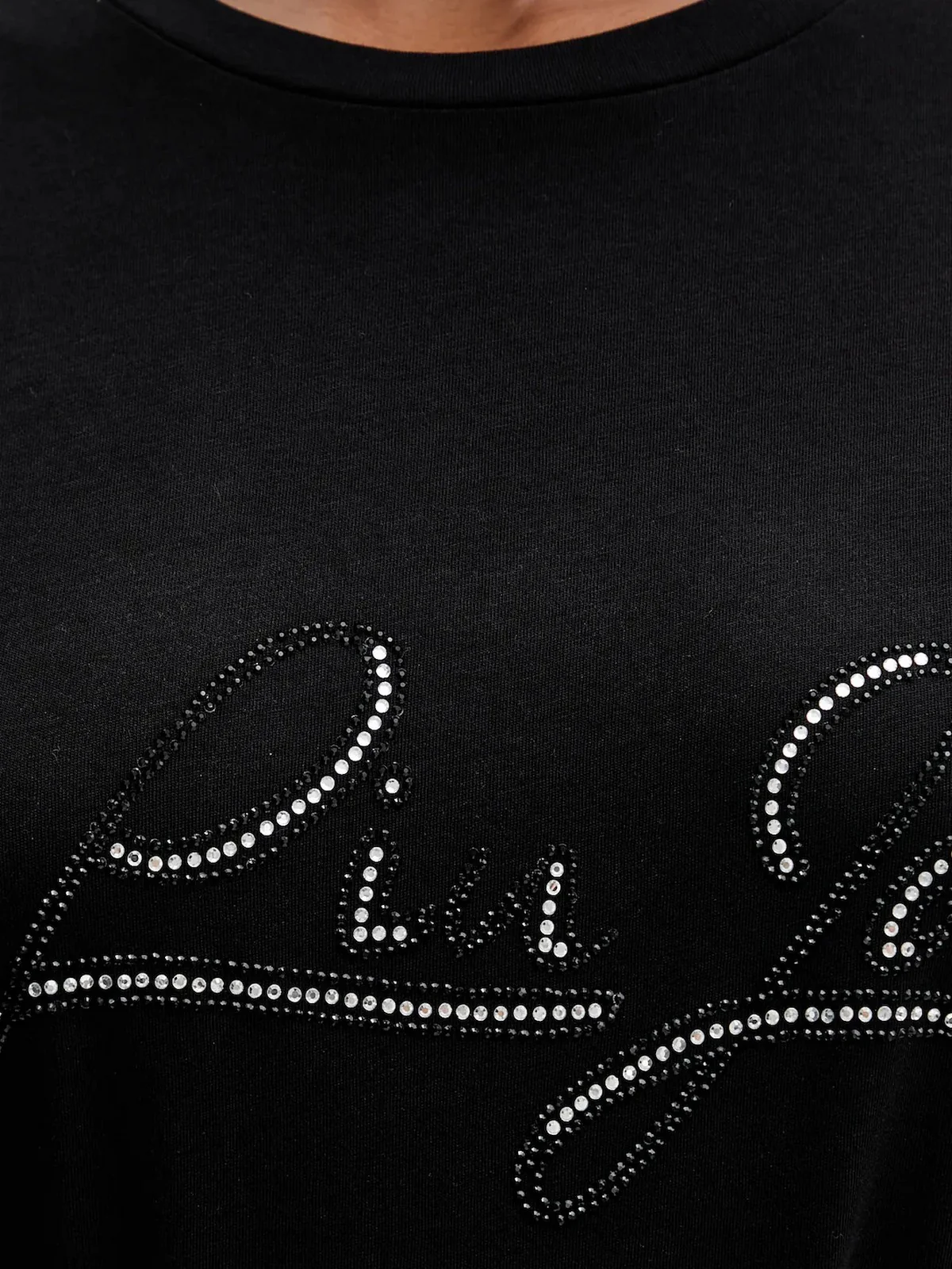 LIU JO WHITE T-shirt Donna  MF5410JS923 W9415 NERO/LIUJO - Image 4