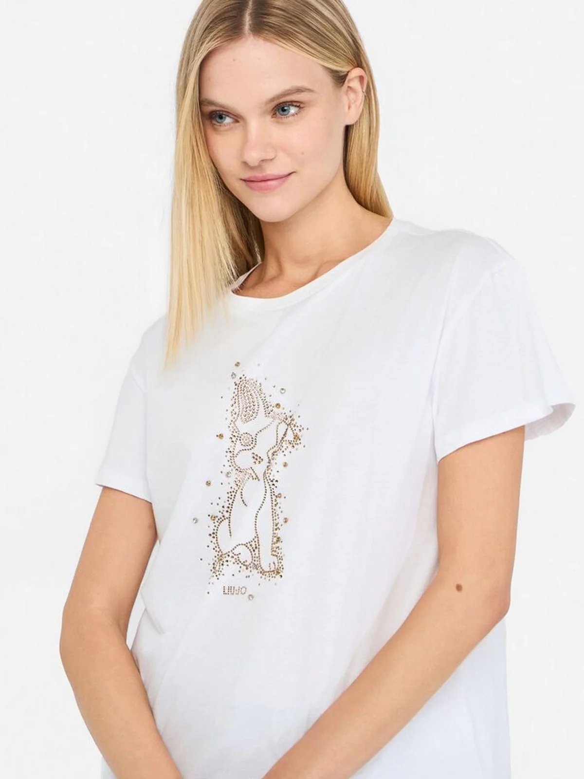 LIU JO WHITE T-shirt Donna  MF5412JS923 M9789 Bianco/dog fashion - Image 2