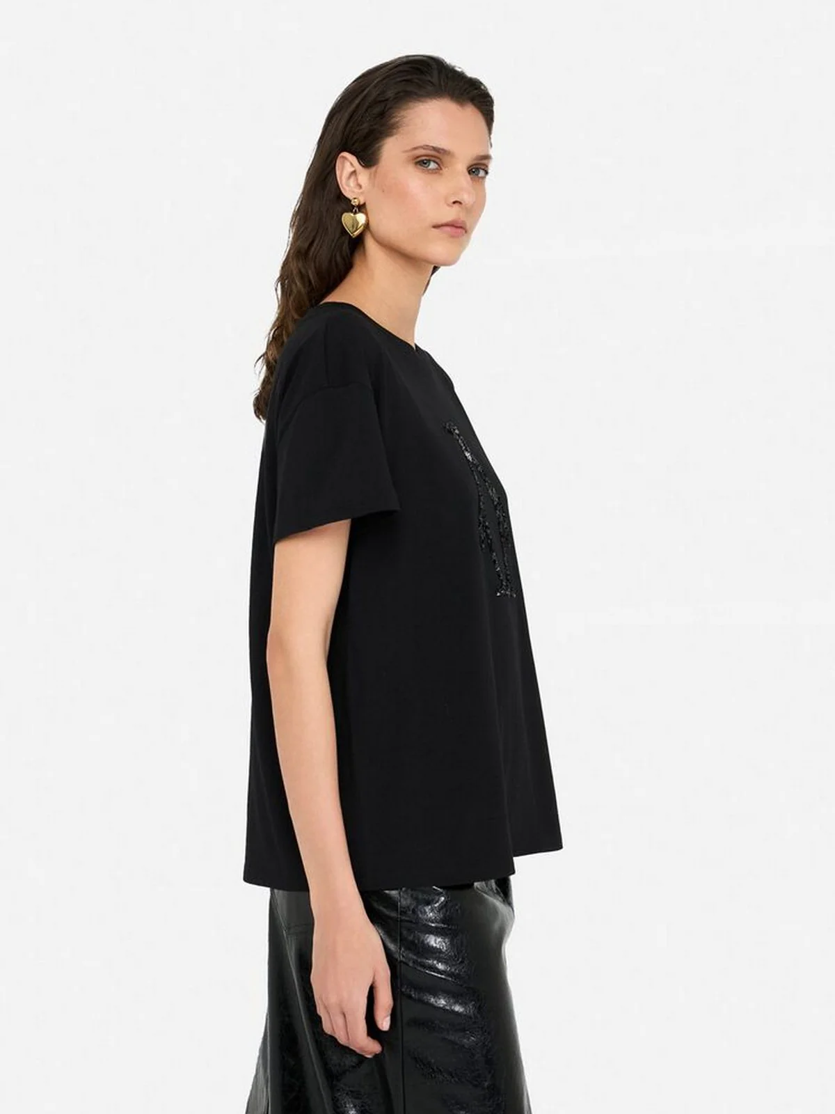 LIU JO WHITE T-shirt Donna  MF5412JS923 P9142 Nero/penguin fashion - Image 2