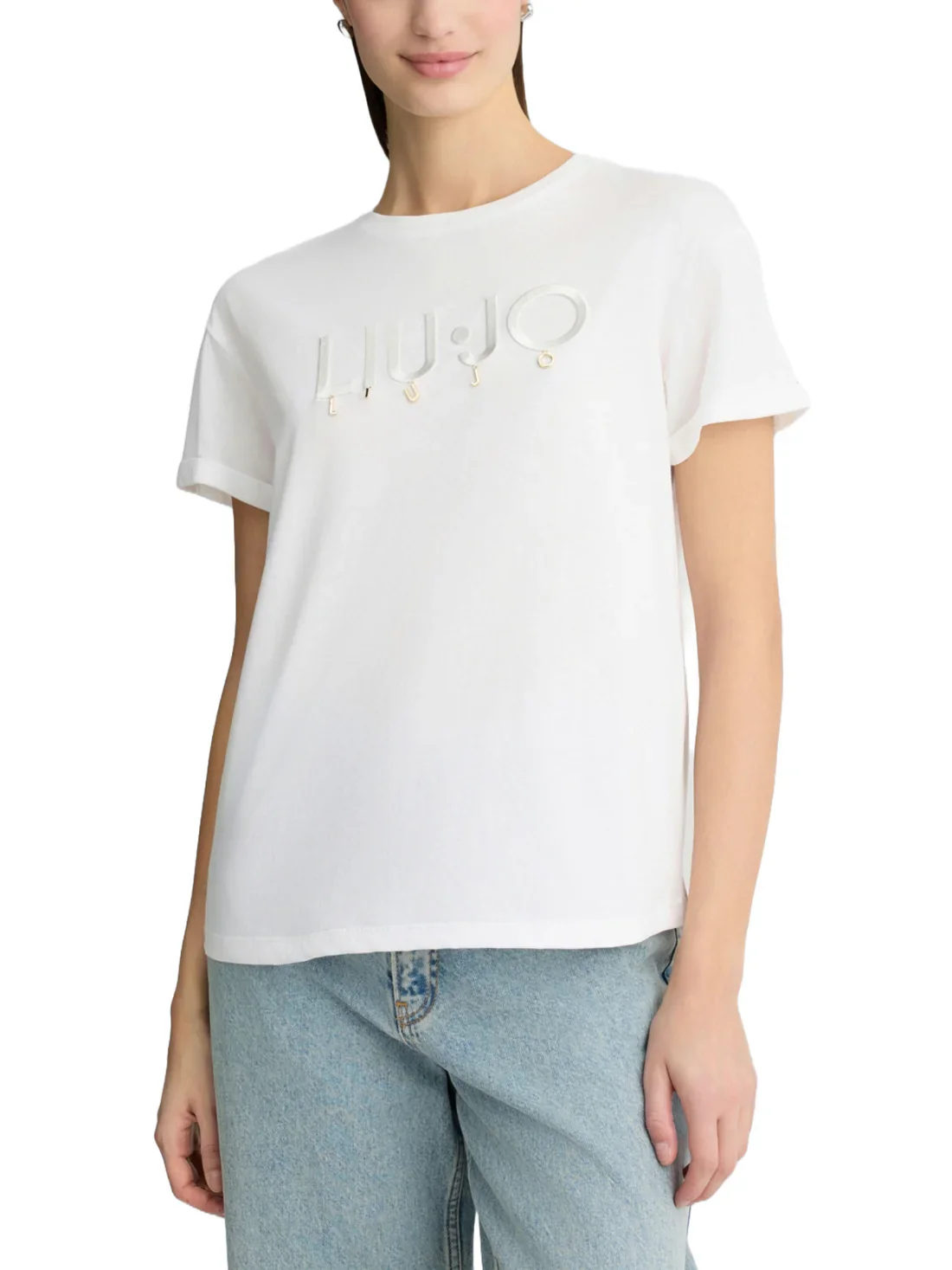 LIU JO WHITE T-shirt Donna  WA5007JS923 M9513 Bianco - Image 2