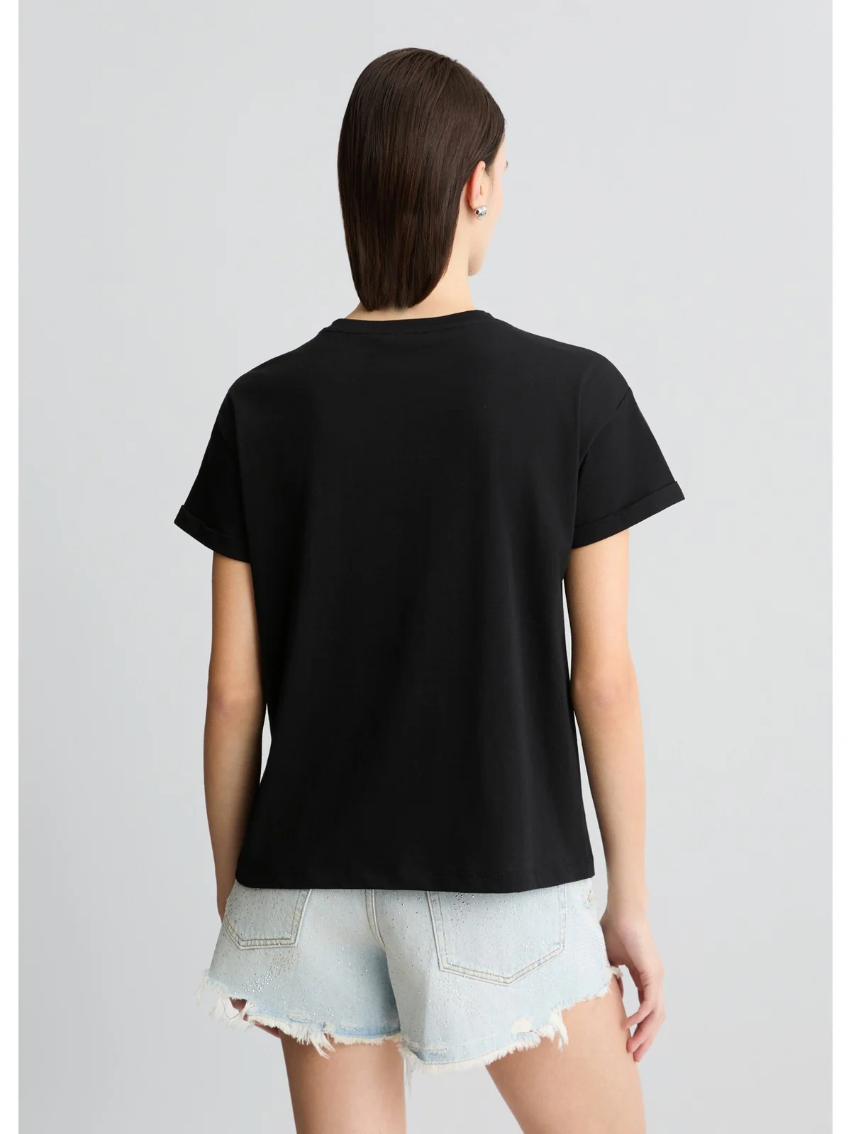 LIU JO WHITE T-shirt Donna  WA5007JS923 M9624 Nero - Image 3