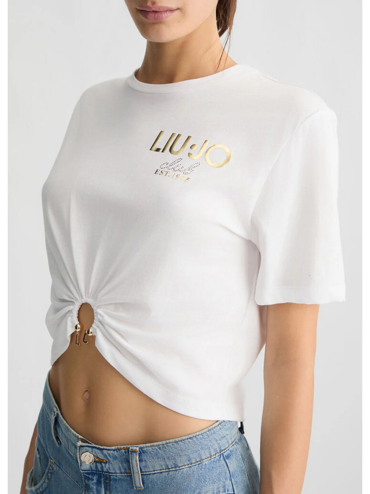 LIU JO WHITE T-shirt Donna  WA5139JS923 M9513 Bianco - Image 2