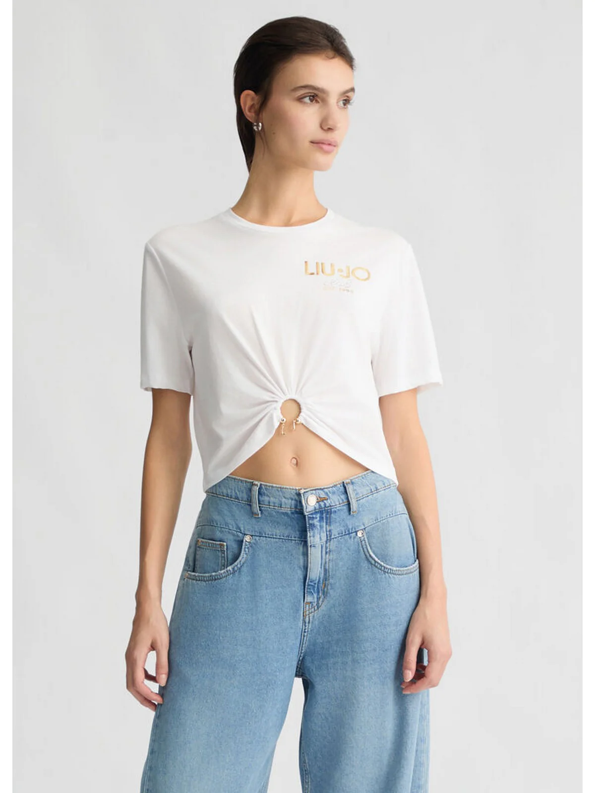 LIU JO WHITE T-shirt Donna  WA5139JS923 M9513 Bianco - Image 5