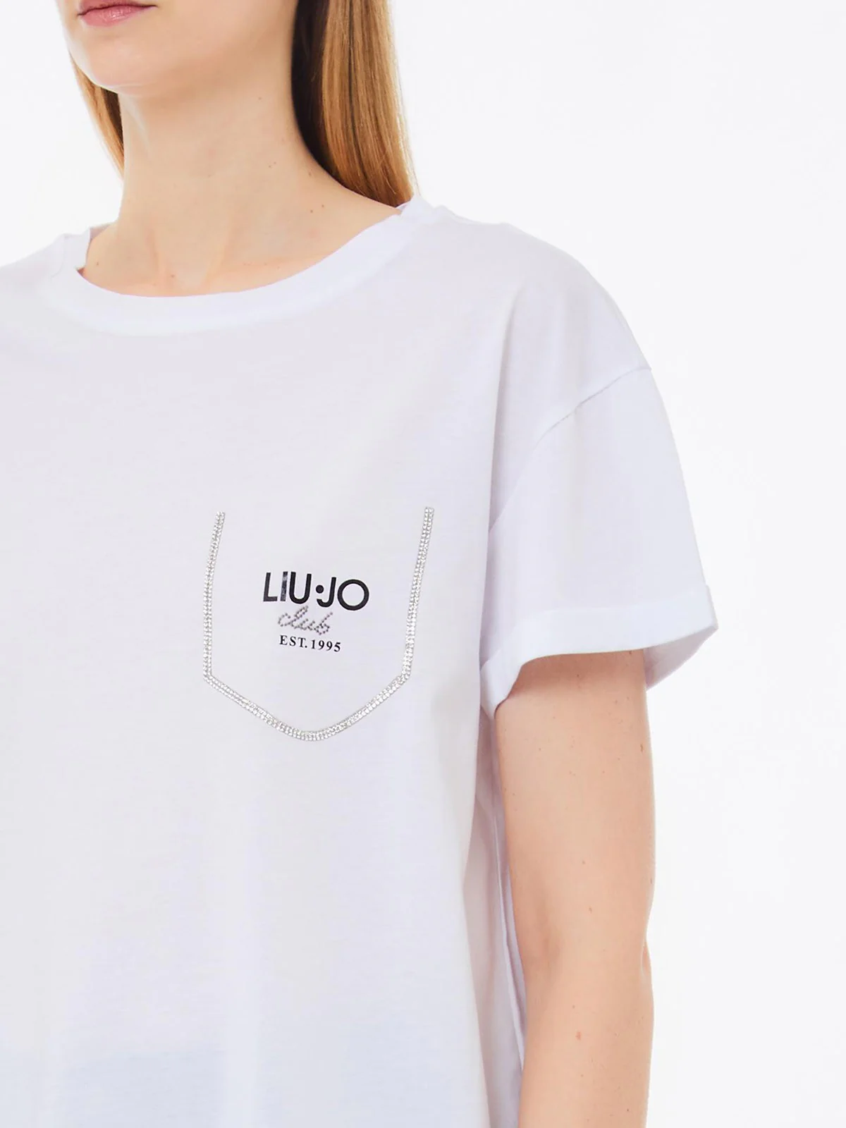 LIU JO WHITE T-shirt Donna  WA5145J4893 M9446 Bianco - Image 3