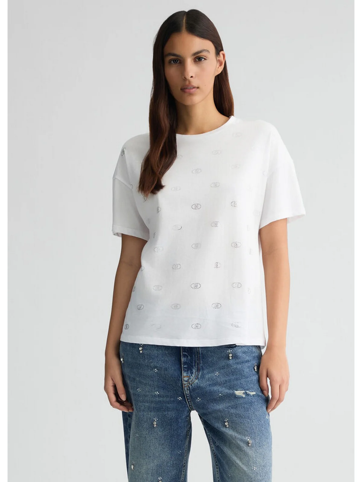 LIU JO WHITE T-shirt Donna  WA5147JS923 M9497 Bianco - Image 4