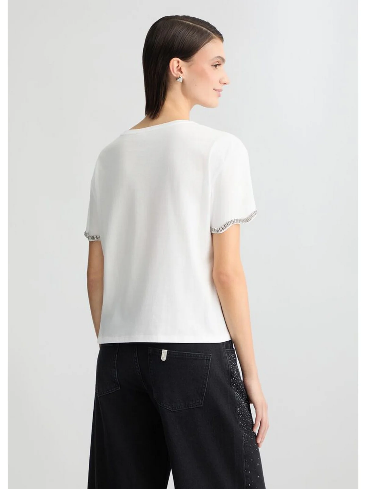 LIU JO WHITE T-shirt Donna  WA5182JS904 11110 Bianco - Image 3
