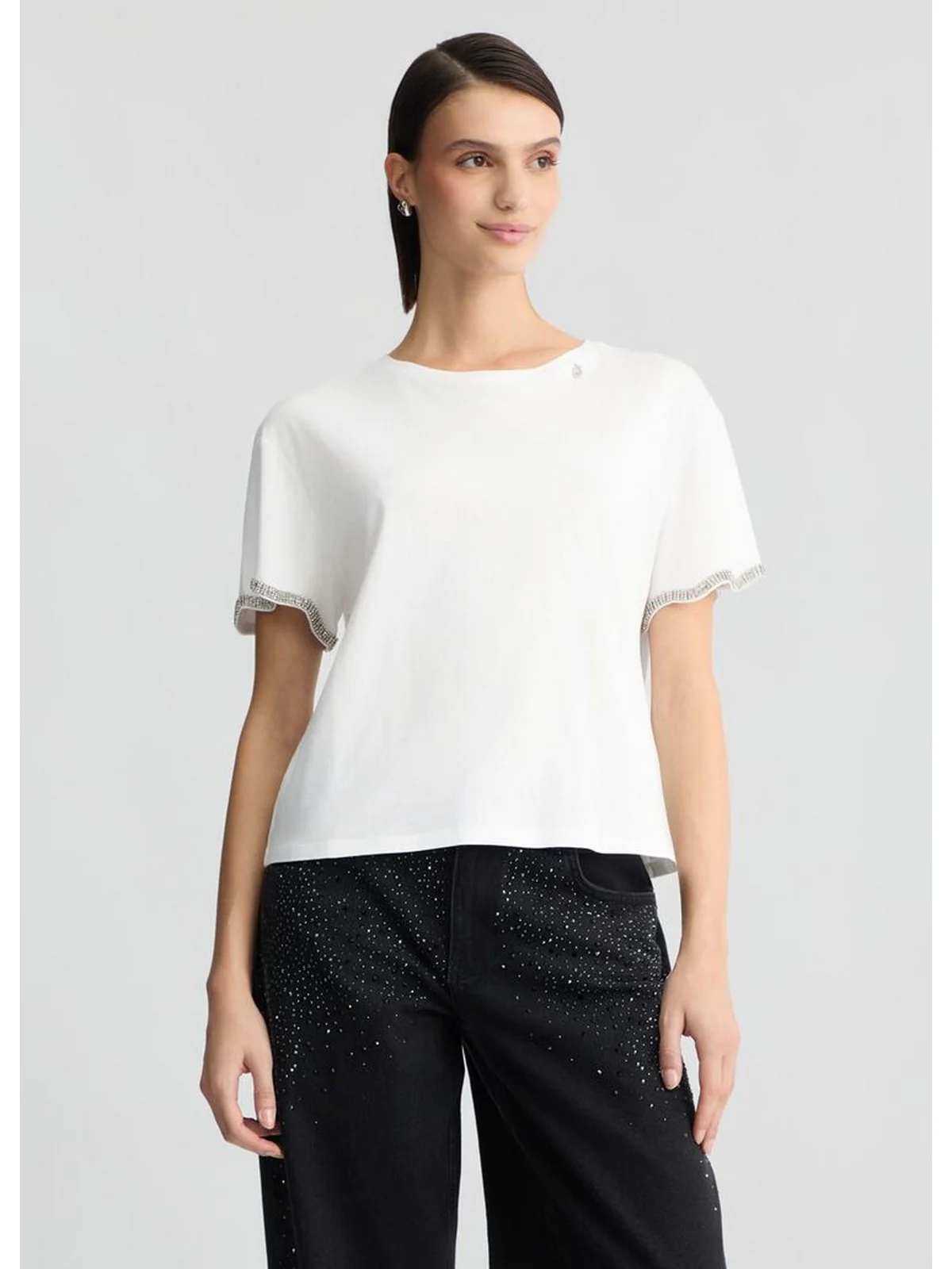 LIU JO WHITE T-shirt Donna  WA5182JS904 11110 Bianco - Image 4