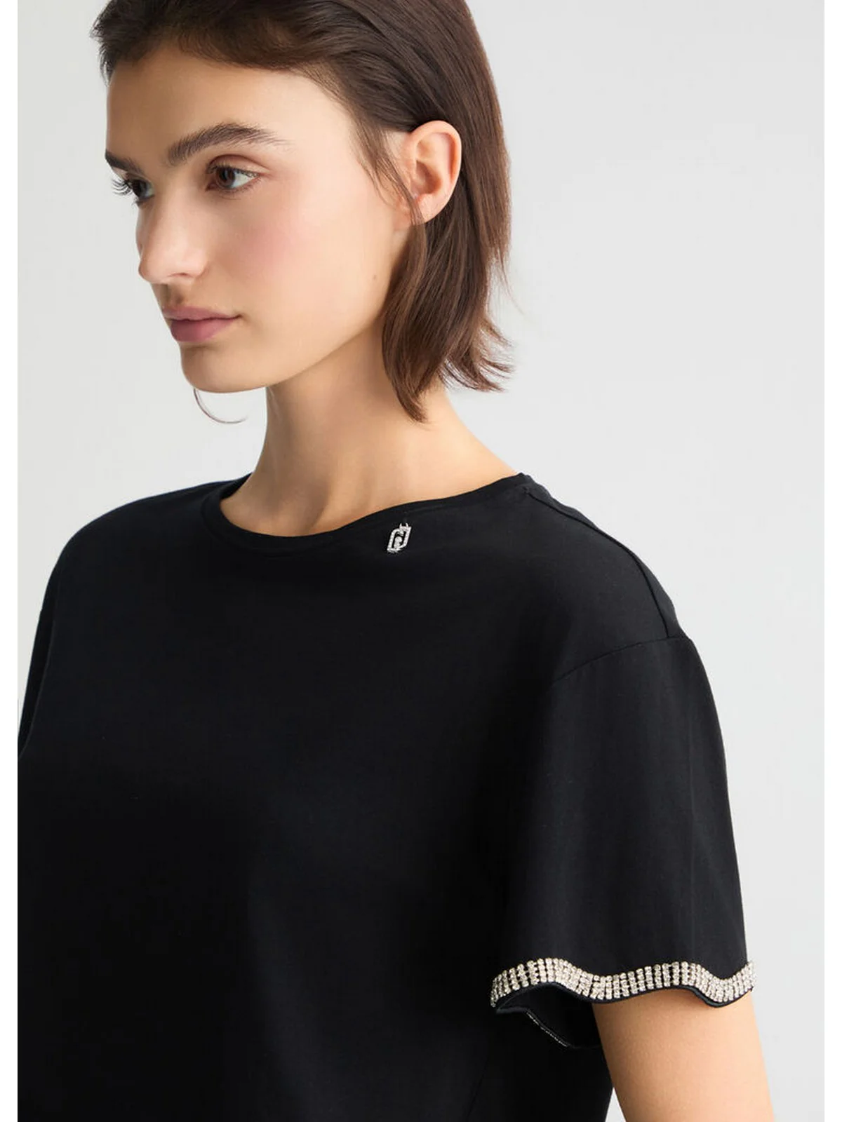 LIU JO WHITE T-shirt Donna  WA5182JS904 22222 Nero - Image 2