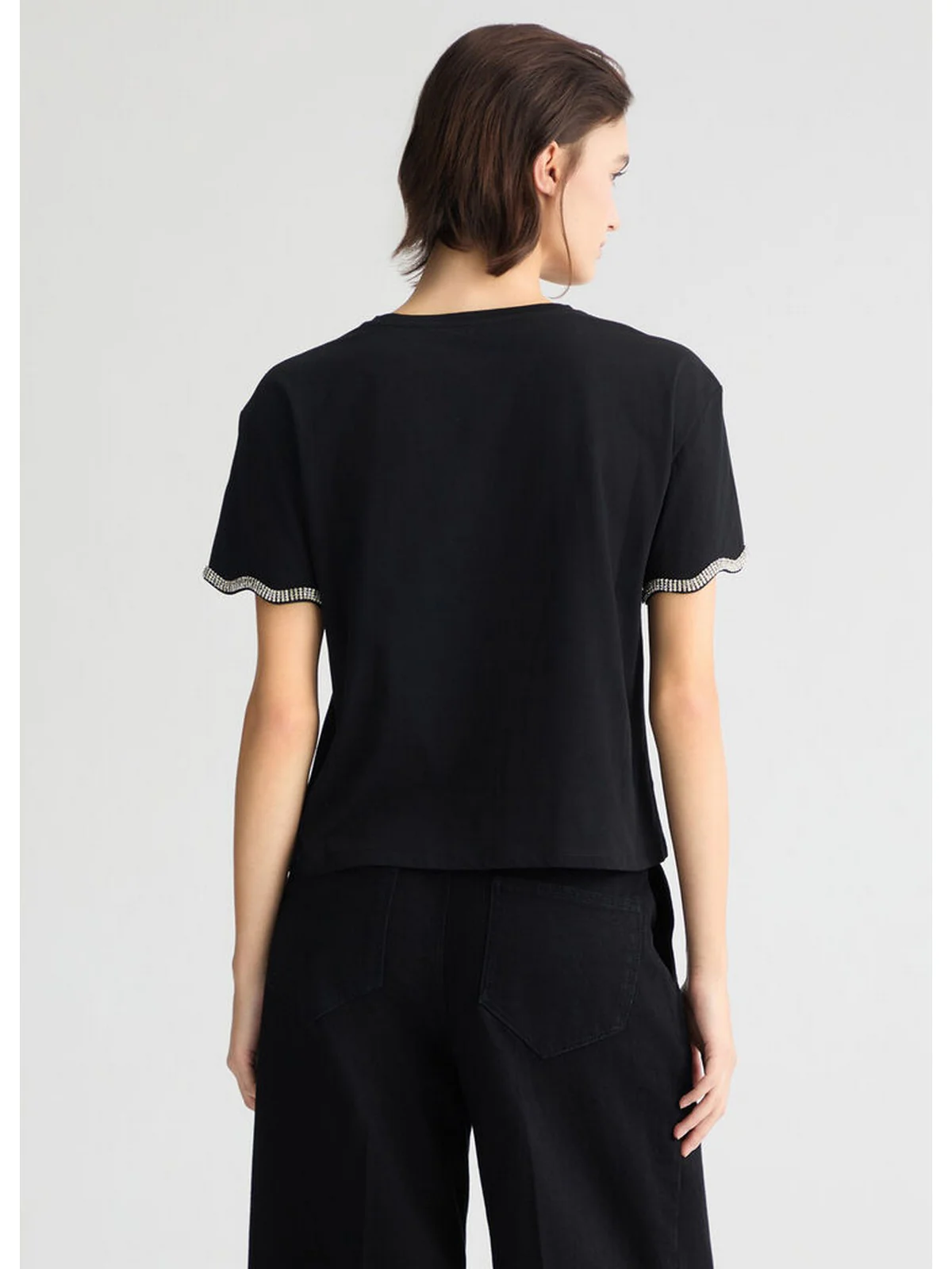LIU JO WHITE T-shirt Donna  WA5182JS904 22222 Nero - Image 4