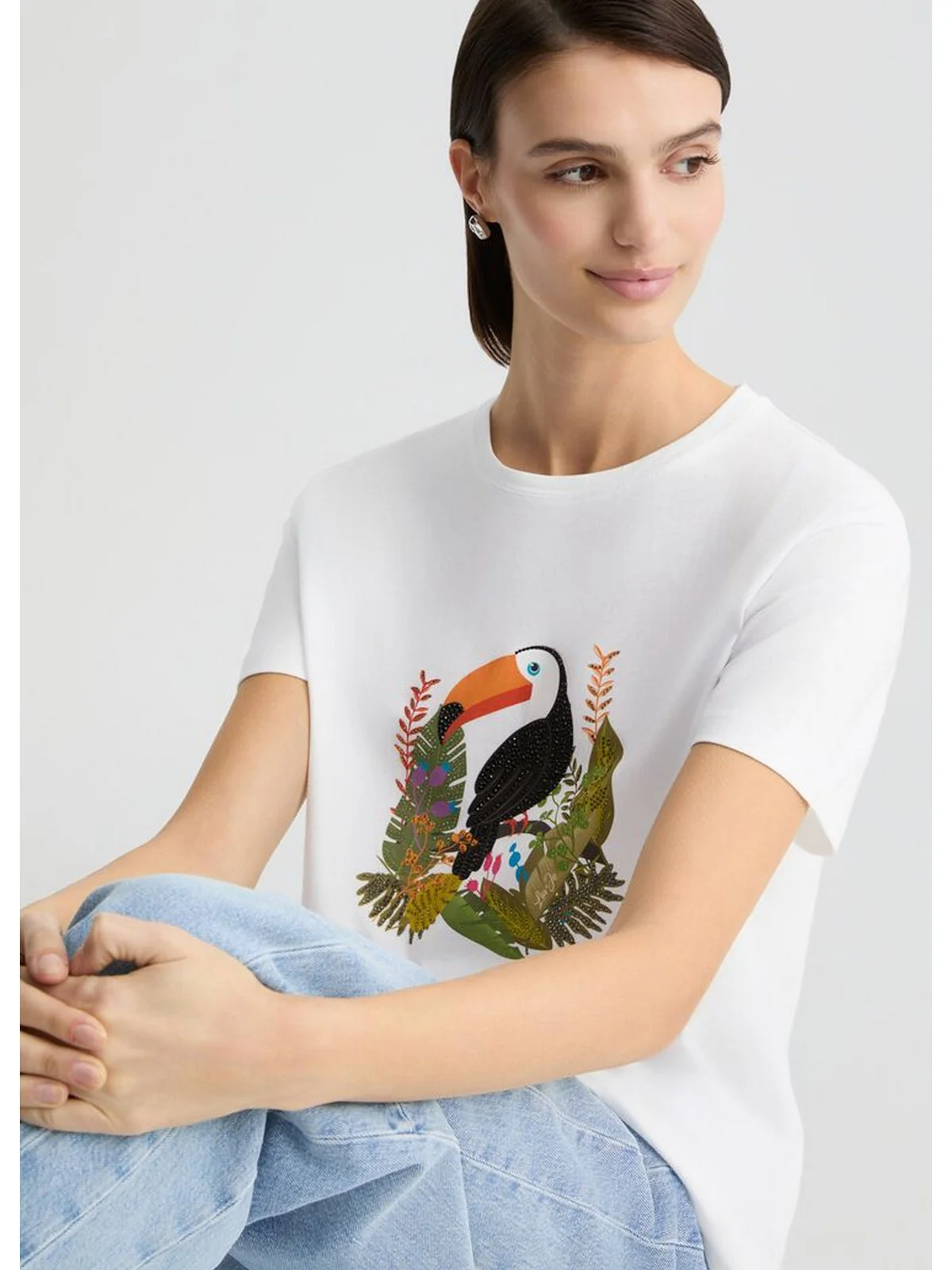 LIU JO WHITE T-shirt Donna  WA5230JS904 M9671 Bianco - Image 2