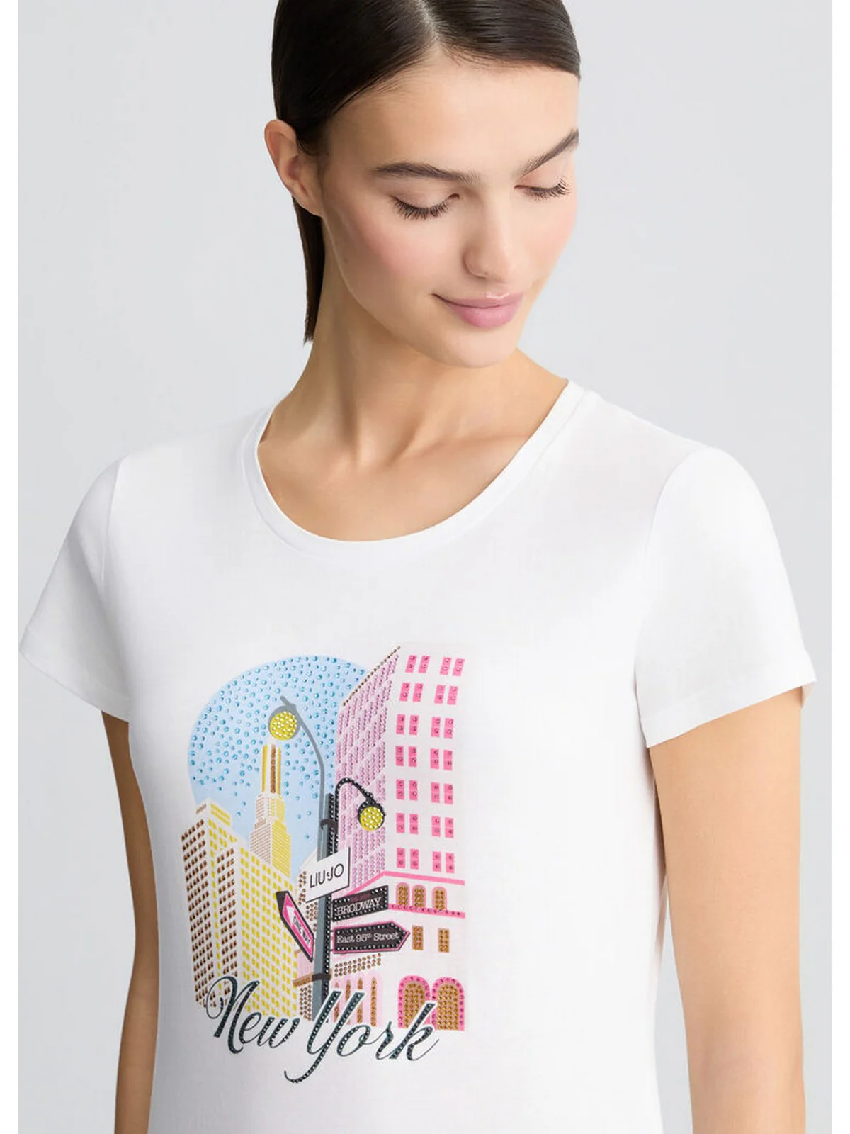 LIU JO WHITE T-shirt Donna  WA5239JS923 M9566 Bianco - Image 2