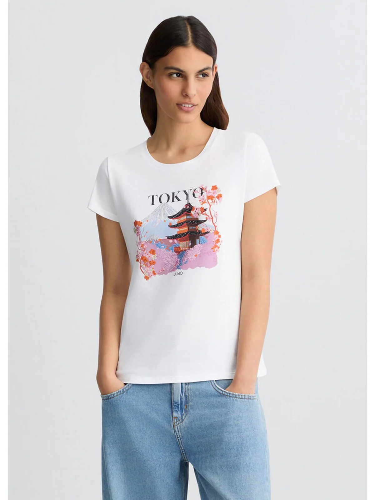 LIU JO WHITE T-shirt Donna  WA5239JS923 M9567 Bianco - Image 4