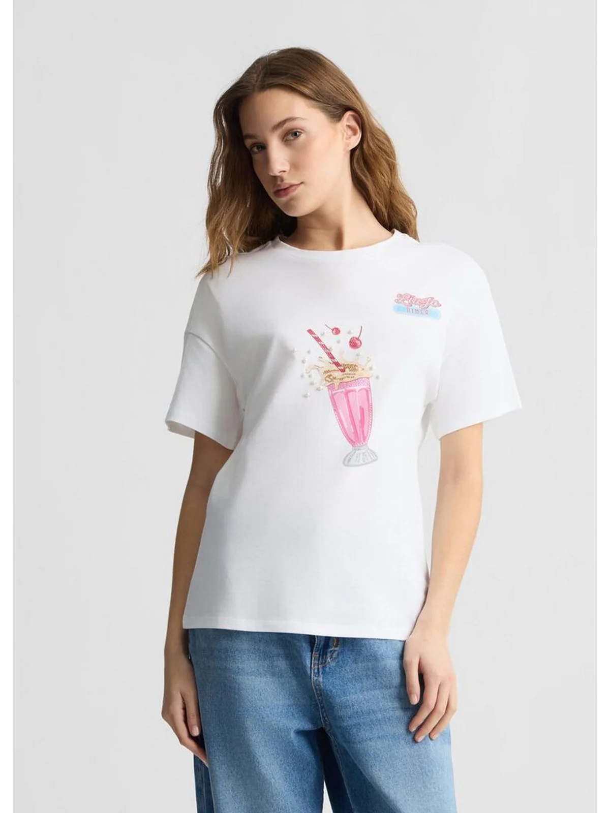 LIU JO WHITE T-shirt Donna WA5342JS923 M9503 Bianco - Image 2