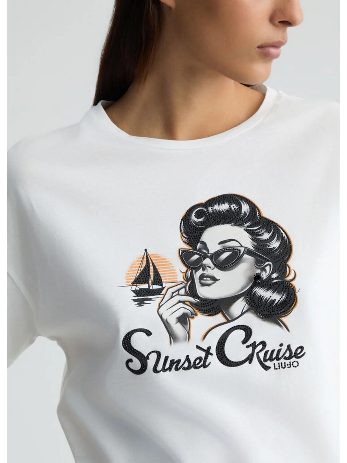 LIU JO WHITE T-shirt Donna WA5342JS923 M9504 Bianco - Image 2