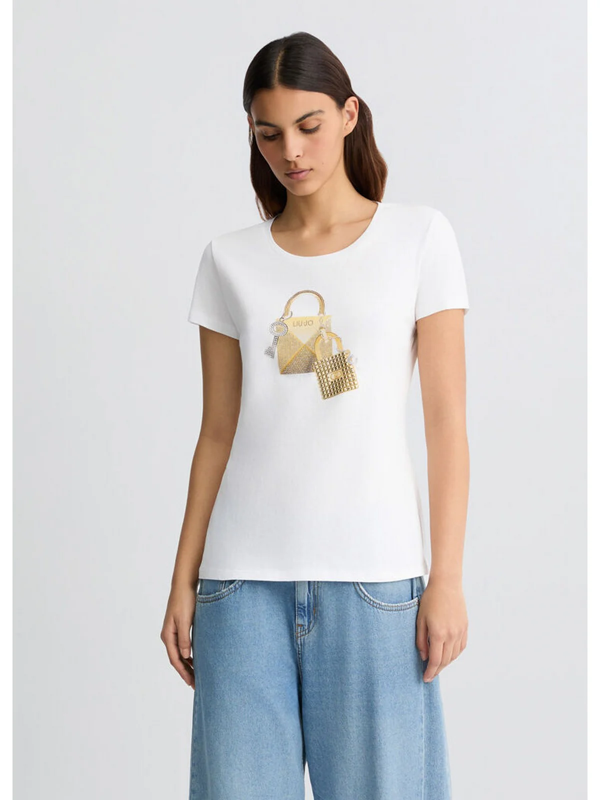 LIU JO WHITE T-shirt Donna  WA5362JS923 M9568 Bianco - Image 4