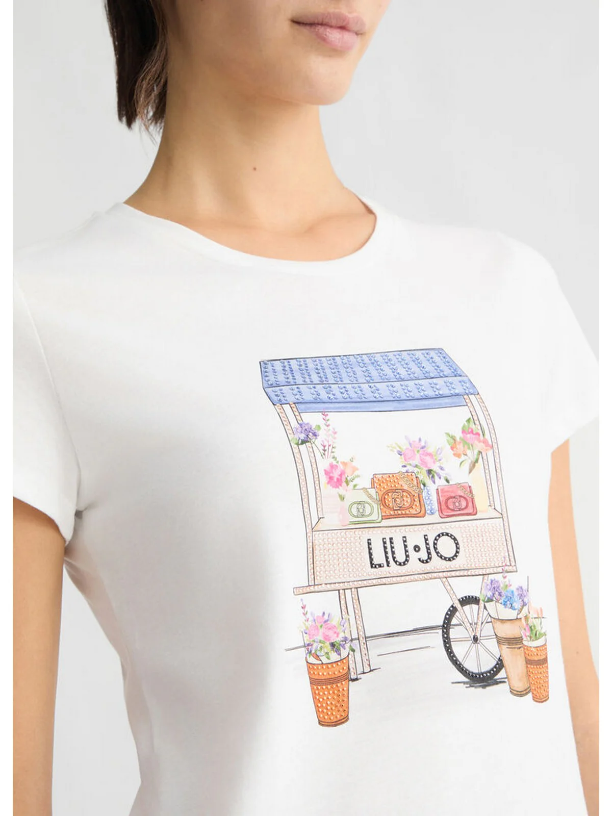 LIU JO WHITE T-shirt Donna  WA5362JS923 M9570 Bianco - Image 2