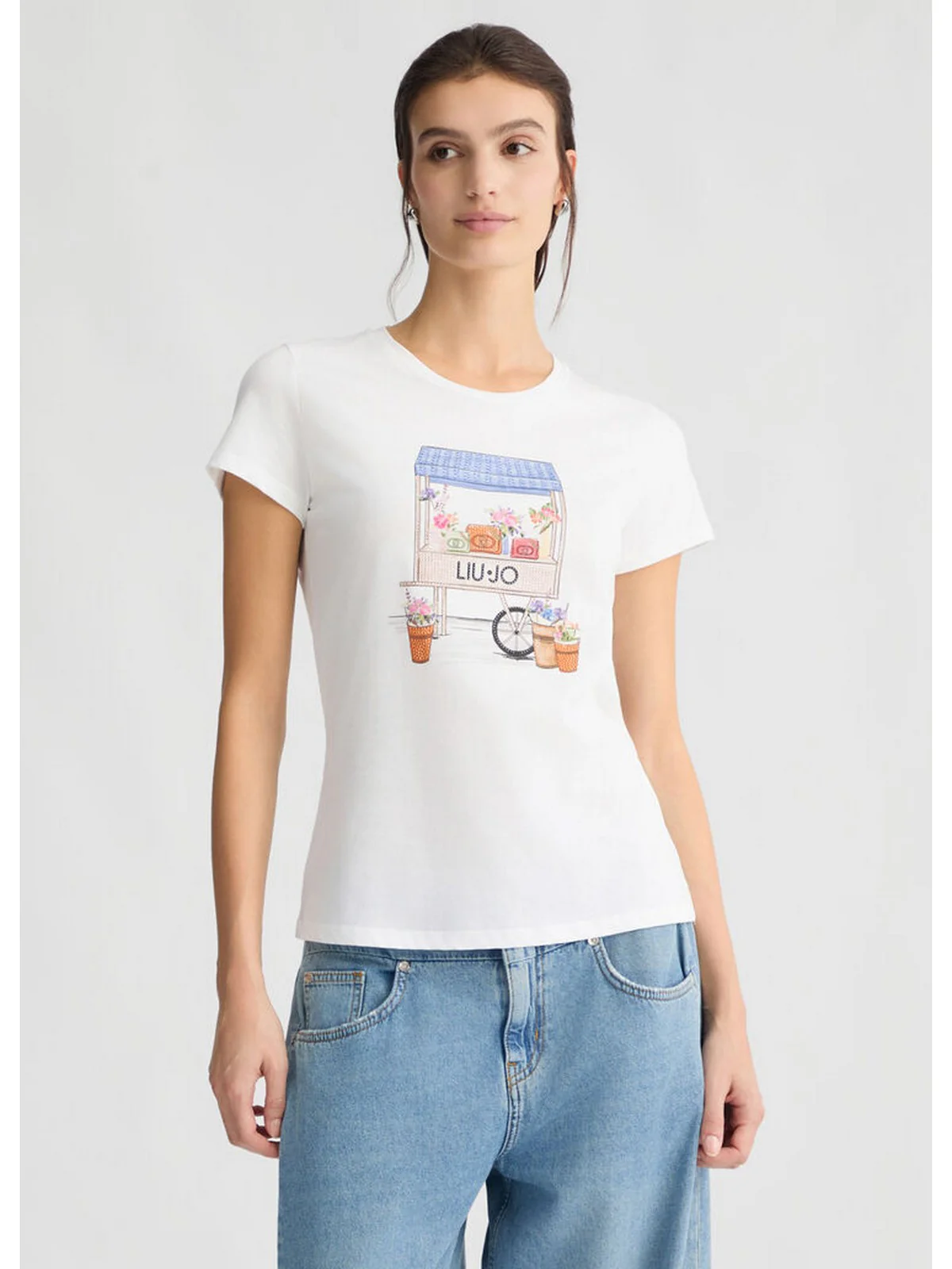 LIU JO WHITE T-shirt Donna  WA5362JS923 M9570 Bianco - Image 5