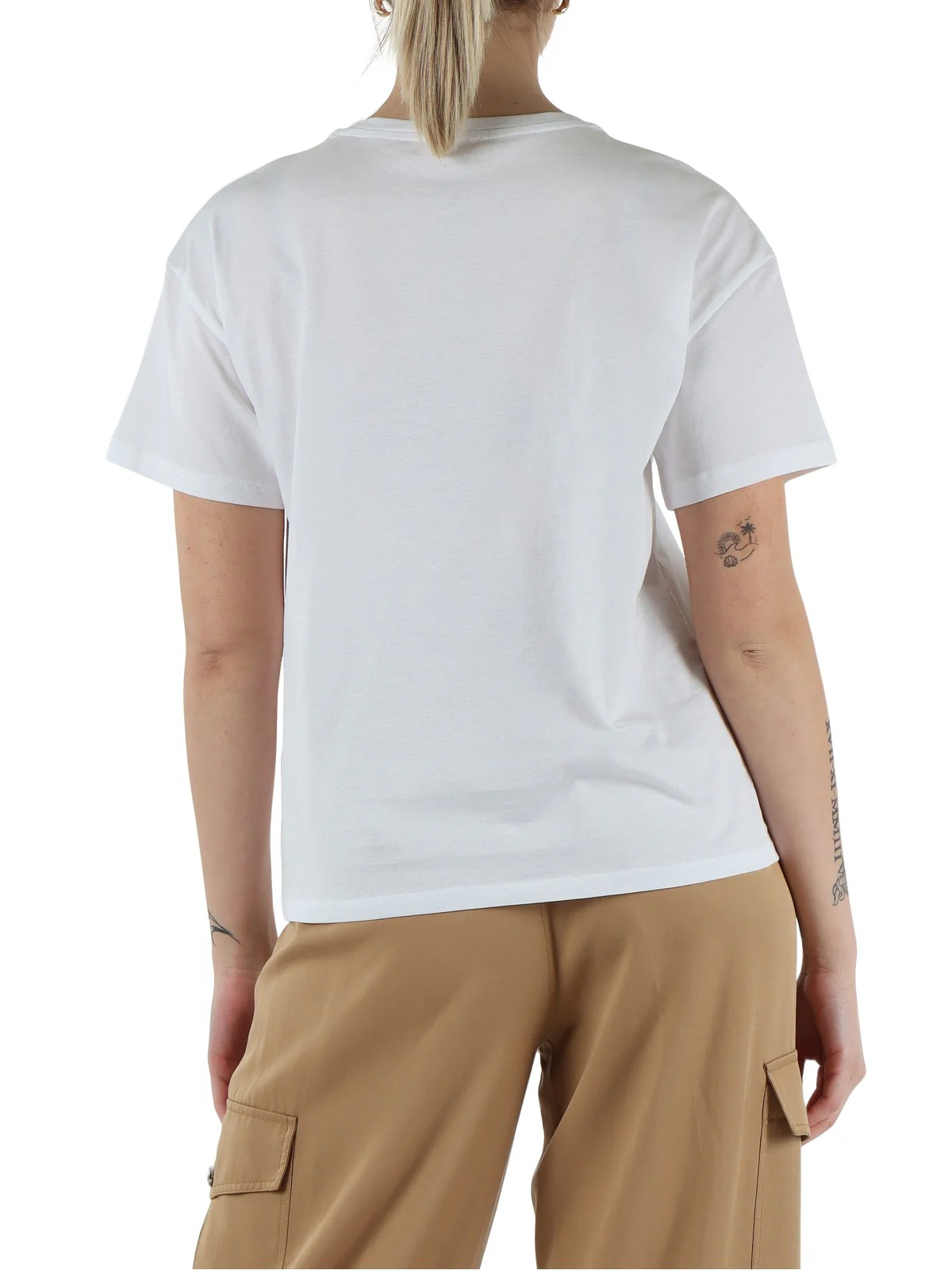 LIU JO WHITE T-shirt Donna  WA6238JS923 P9560 Bco LiuJo sequins fl - Image 2