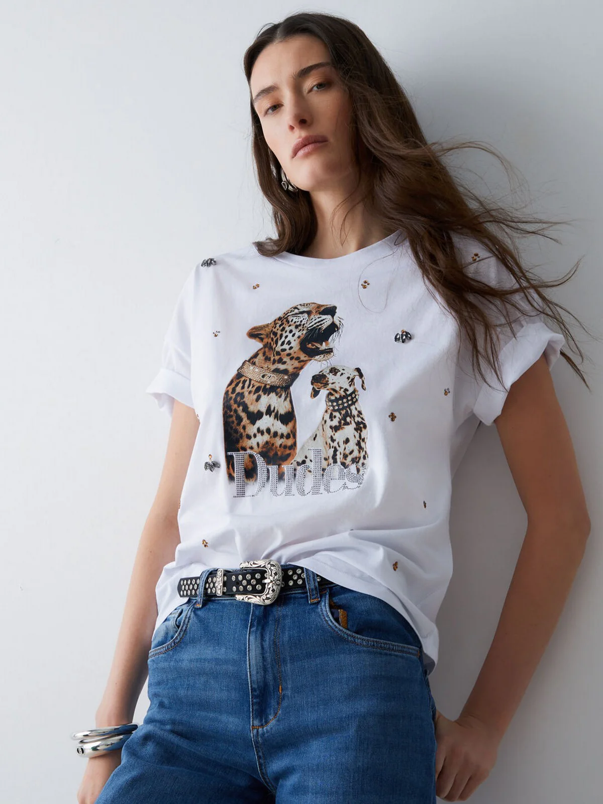 LIU JO WHITE T-shirt Donna  WA6331JS904 P9272 Bianco dudes LiuJo - Image 2
