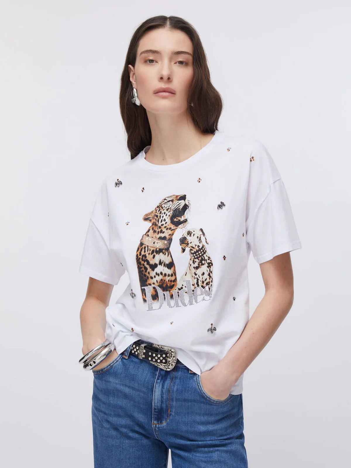 LIU JO WHITE T-shirt Donna  WA6331JS904 P9272 Bianco dudes LiuJo - Image 4