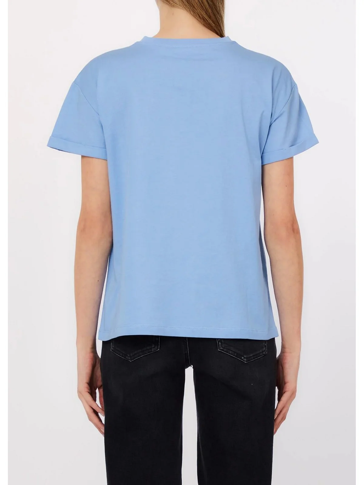 LIU JO WHITE T-shirt Donna  WA6413JS904 P9318 Br.blu wave palma j - Image 3