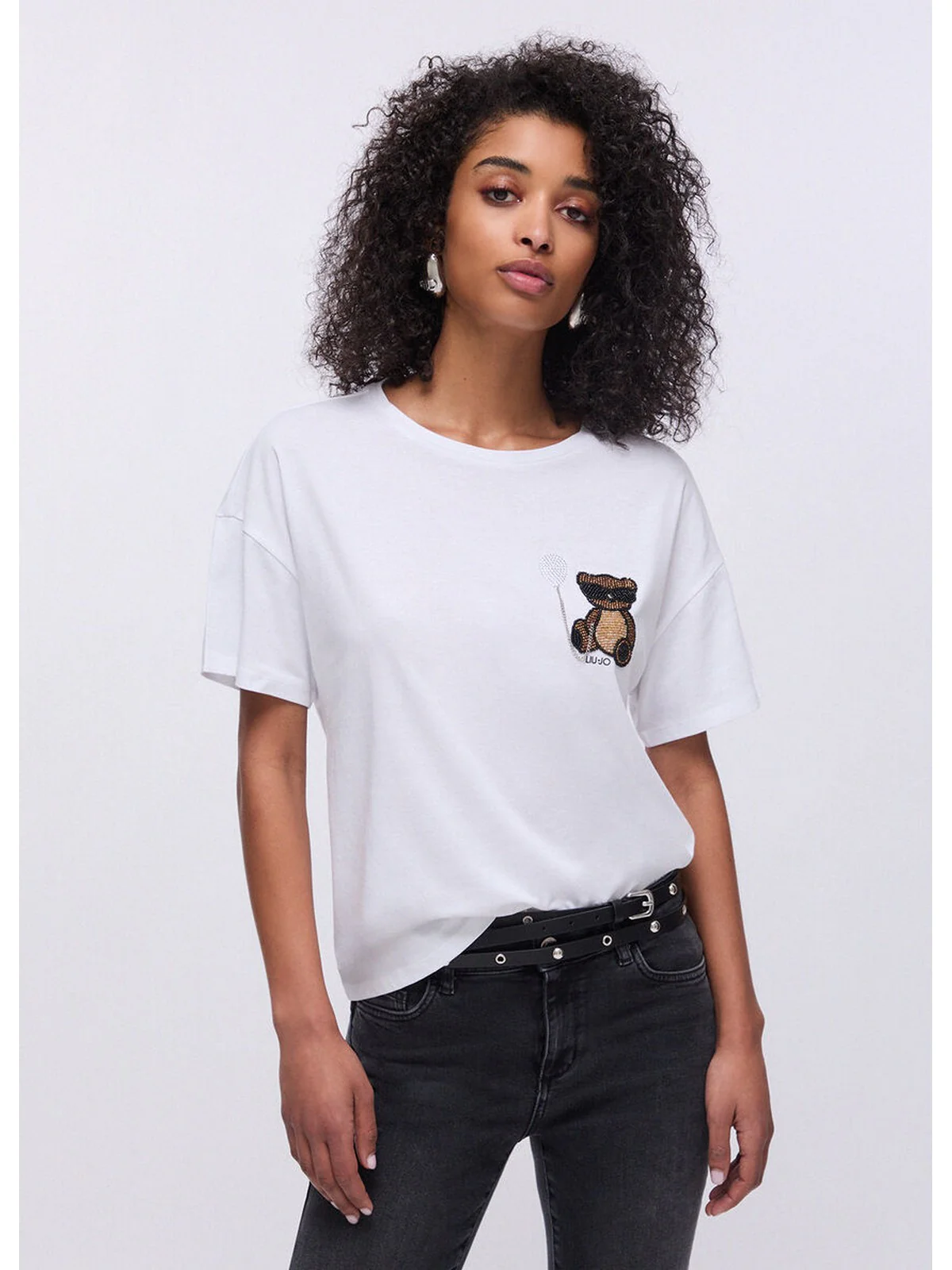LIU JO WHITE T-shirt Donna  WA6414JS923 P9430 Bianco bear LiuJo - Image 3