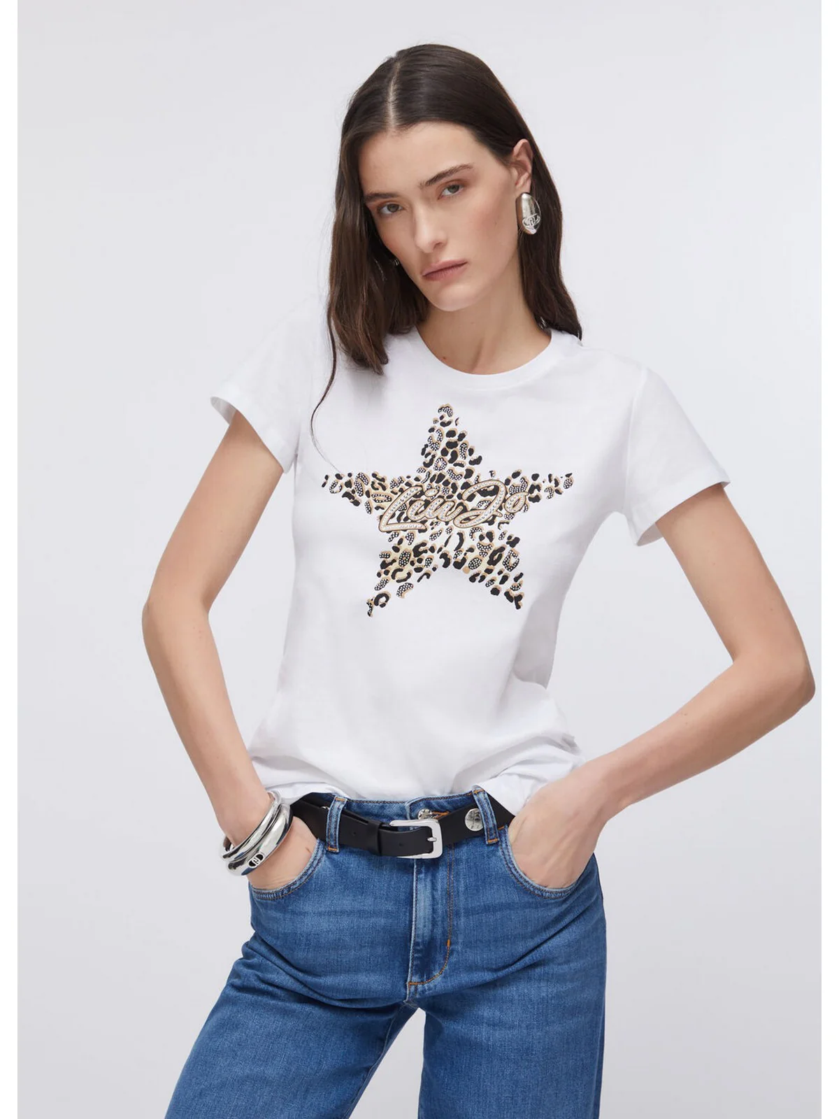 LIU JO WHITE T-shirt Donna  WA6493JS923 P9656 Bco/LiuJo star anima - Image 3