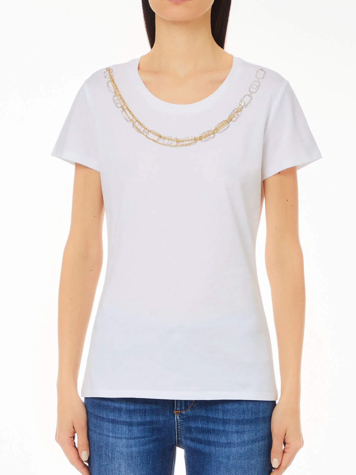LIU JO WHITE T-shirt Donna  WF4108J5904 N9889 Bianco - Image 3