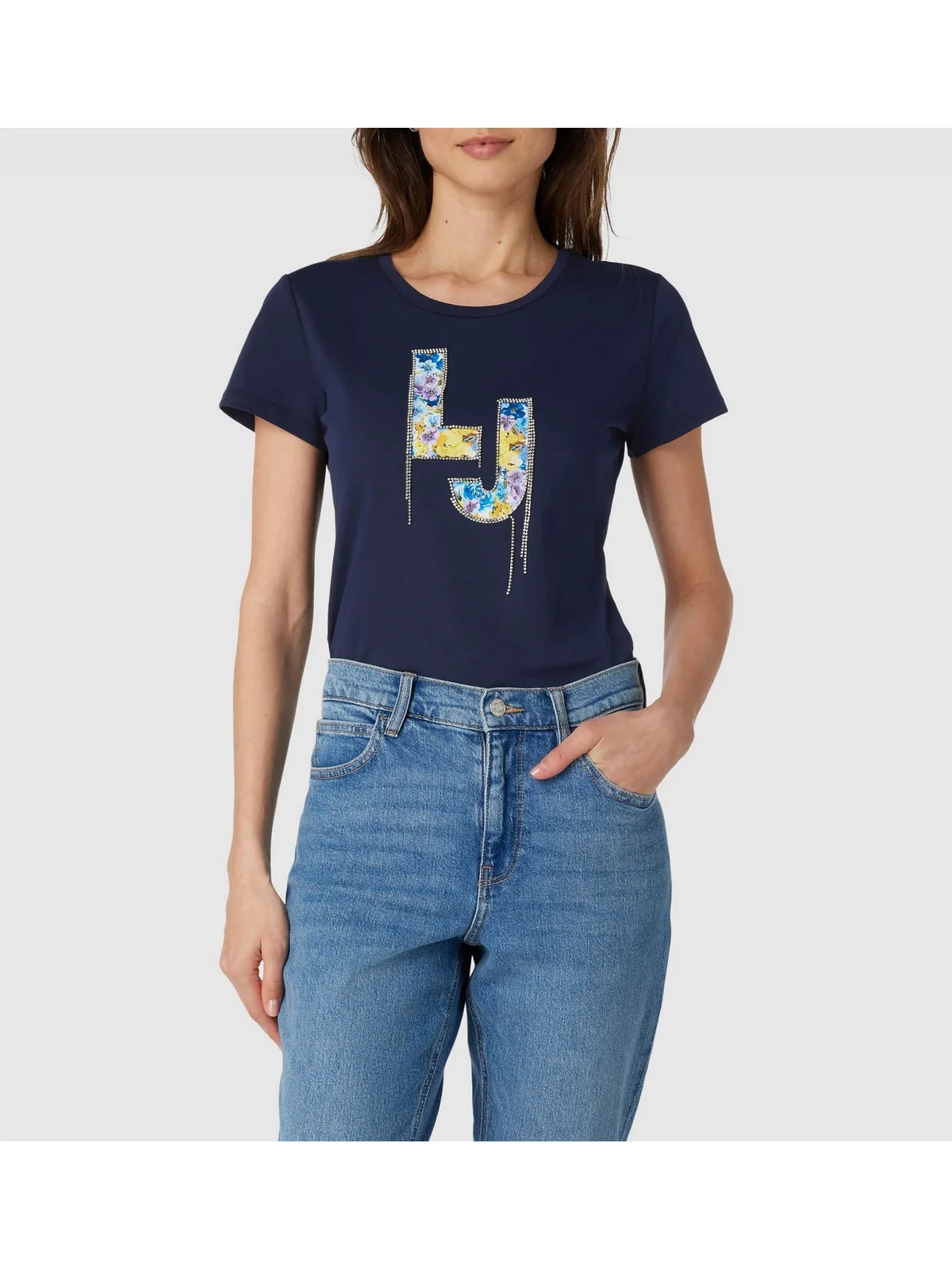 LIU JO WHITE T-Shirt e Polo Donna  MA4066J5904 N9339 Blu - Image 2