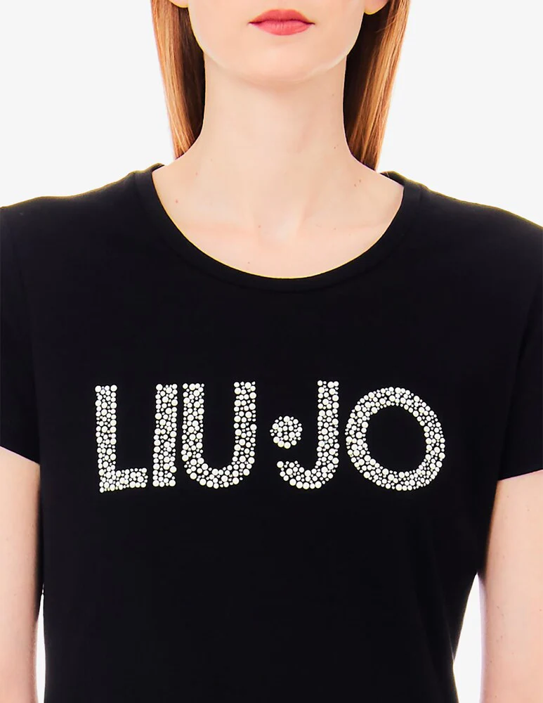 LIU JO WHITE T-Shirt e Polo Donna  MA4322J5904 N9332 Nero - Image 3