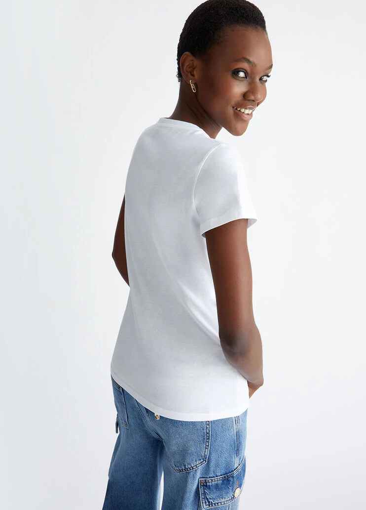LIU JO WHITE T-Shirt e Polo Donna  MA4339JS923 N9287 Bianco - Image 4