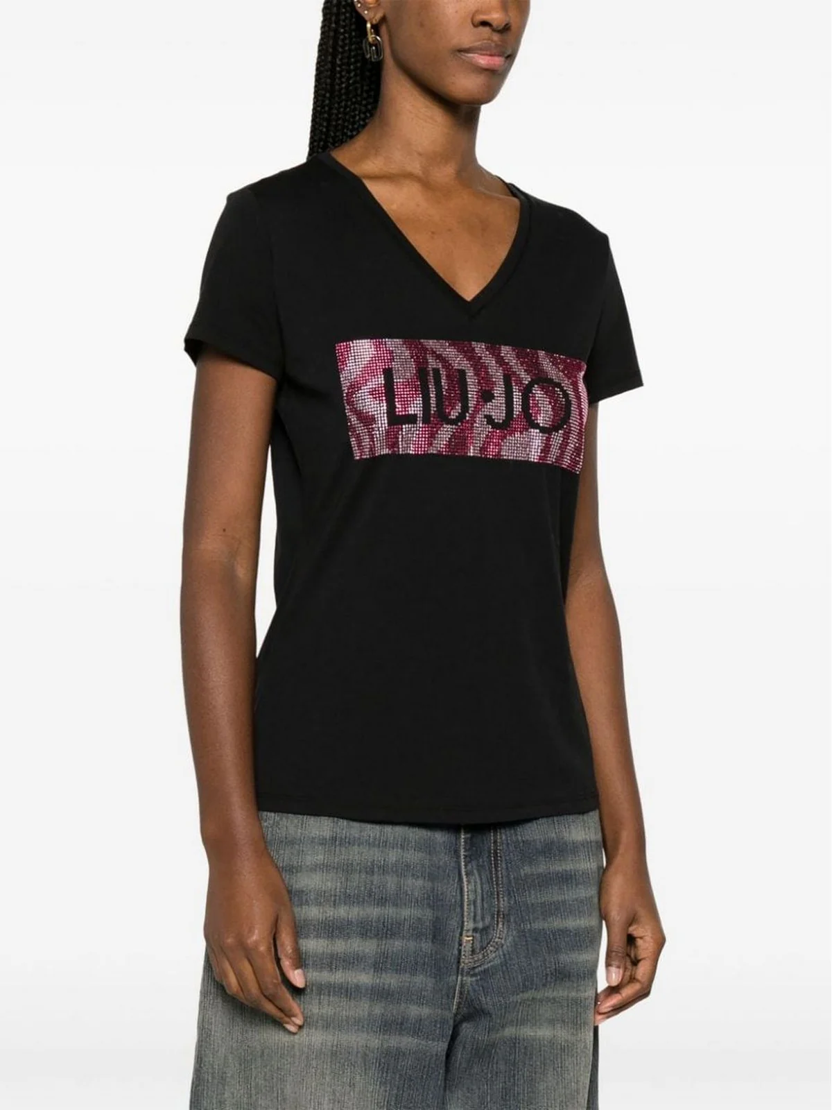 LIU JO WHITE T-Shirt e Polo Donna  WA4019JS923 Q9993 Nero - Image 2