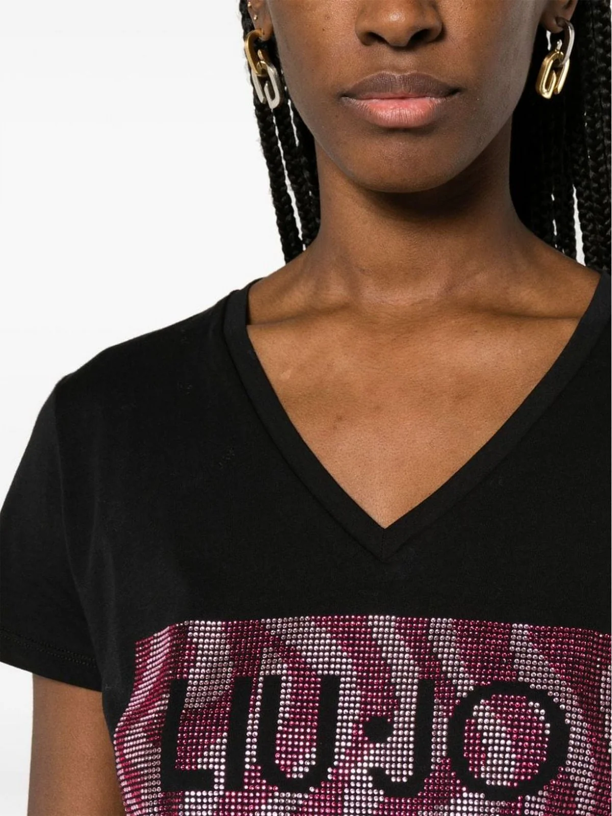 LIU JO WHITE T-Shirt e Polo Donna  WA4019JS923 Q9993 Nero - Image 4