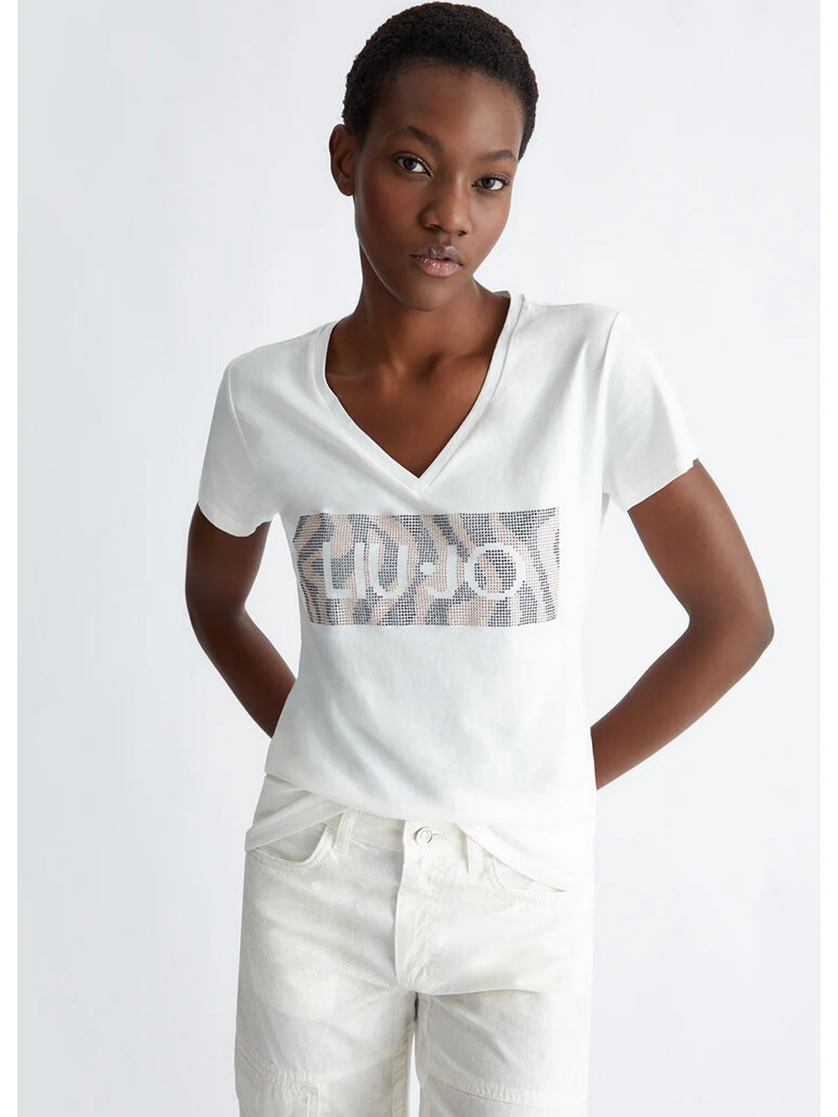 LIU JO WHITE T-Shirt e Polo Donna  WA4019JS923 Q9994 Bianco - Image 2