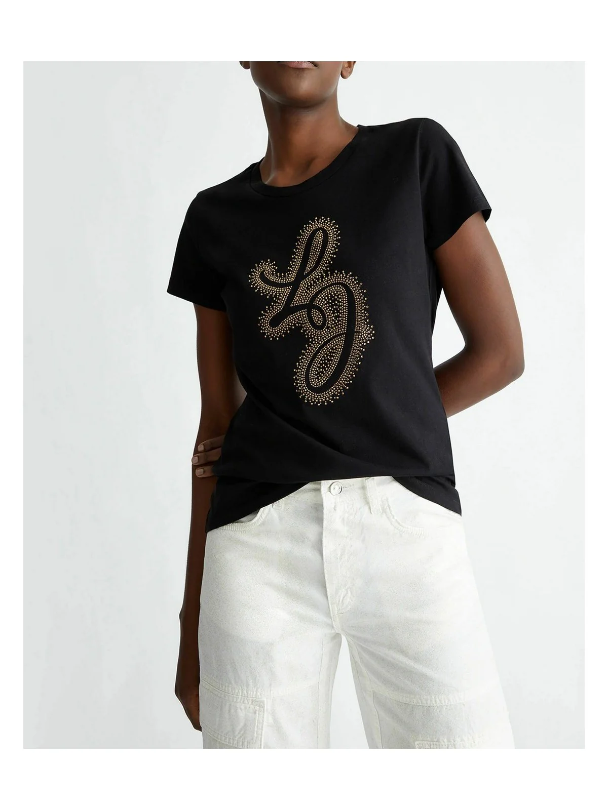 LIU JO WHITE T-Shirt e Polo Donna  WA4051JS923 N9070 Nero - Image 2