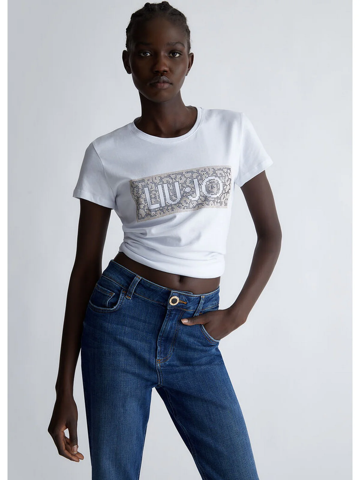 LIU JO WHITE T-Shirt e Polo Donna  WF3085J6308 Q9662 Bianco - Image 3