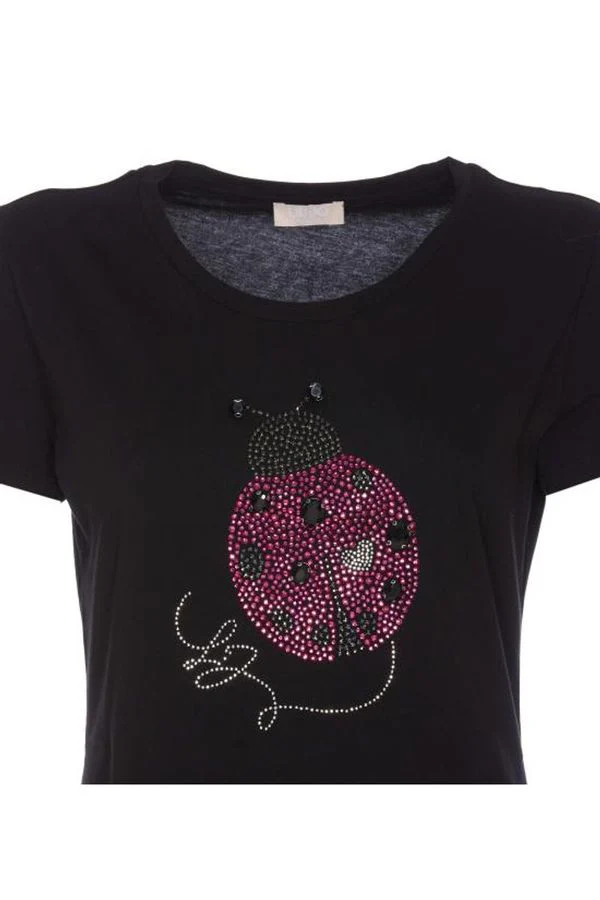LIU JO WHITE T-Shirt e Polo Donna  WF4102J5904 N9882 Nero - Image 3