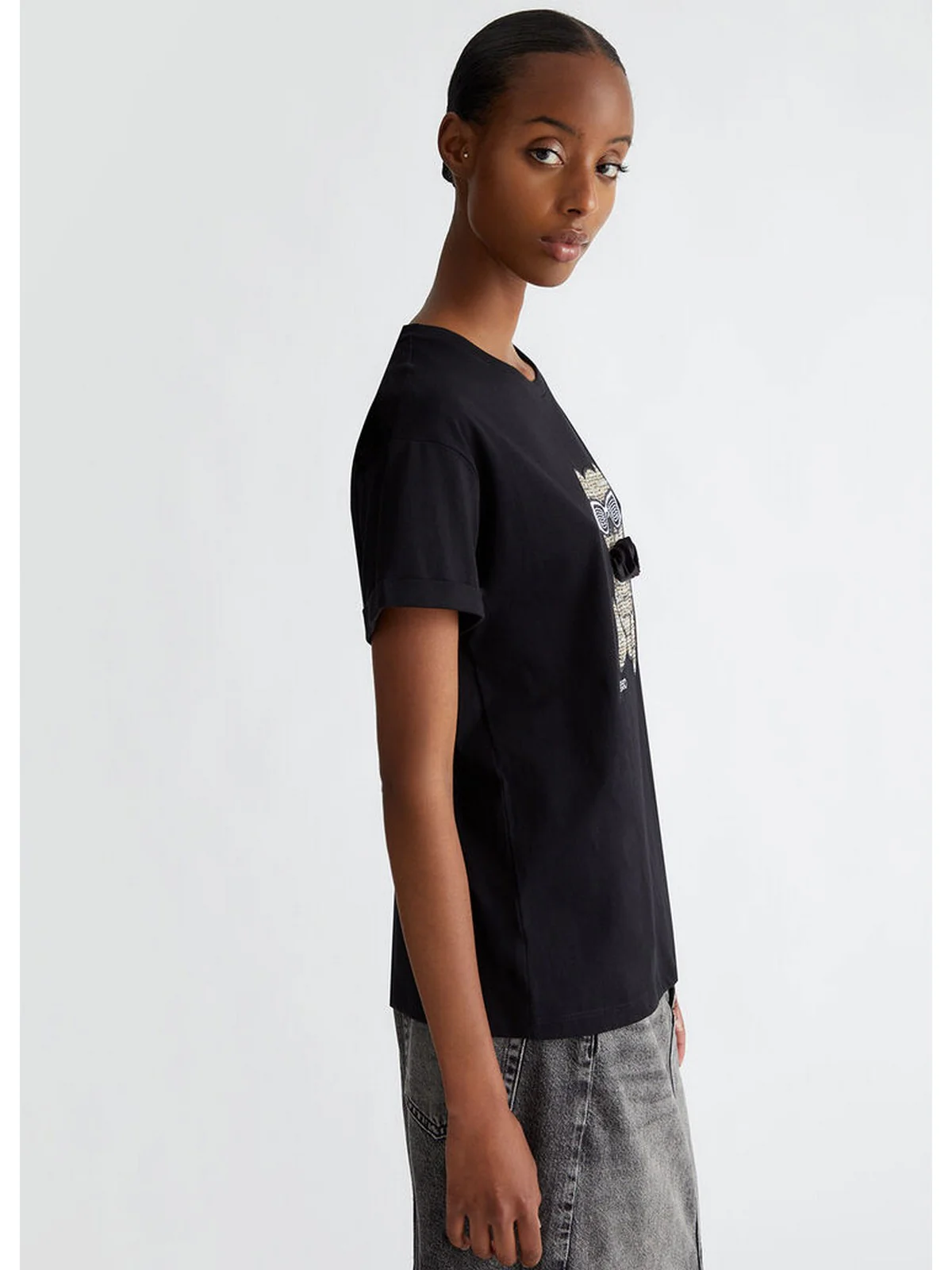 LIU JO WHITE T-Shirt e Polo Donna WF4411J5904 N9940 Nero - Image 2