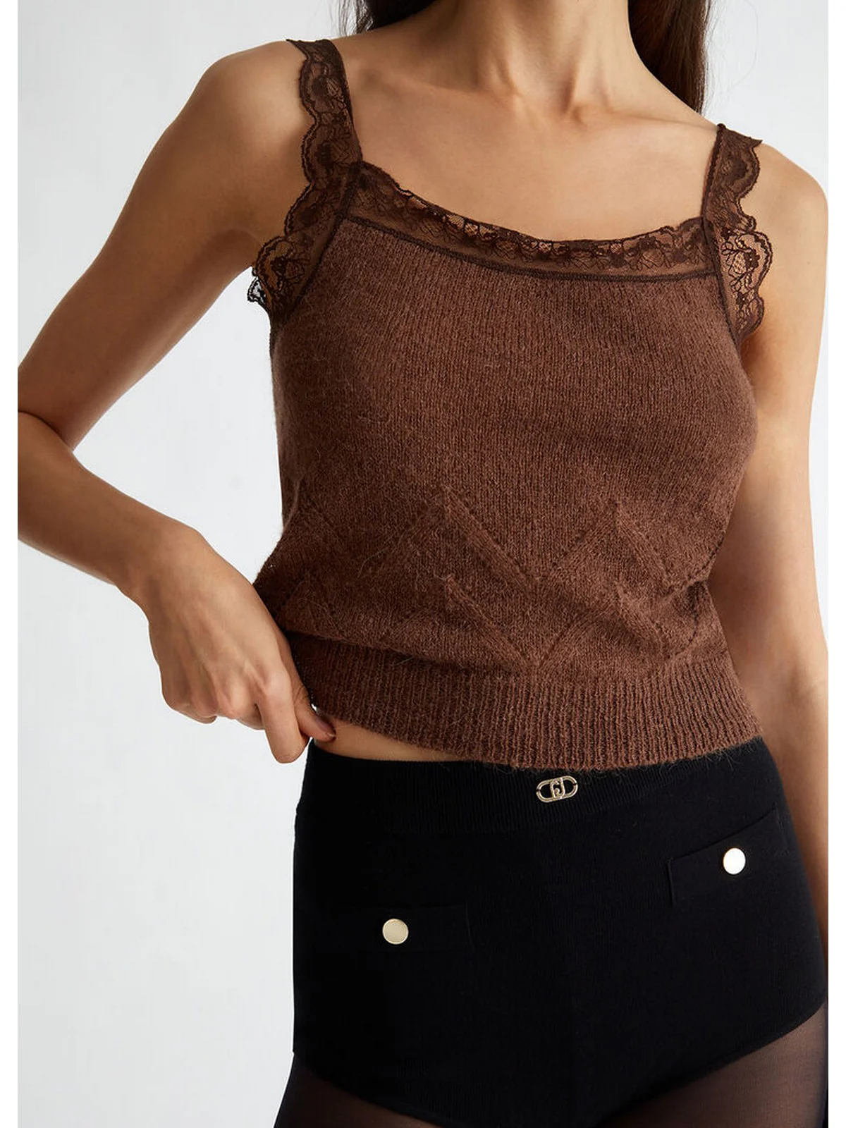 LIU JO WHITE Top Donna  WF4333MAG71 91218 Marrone - Image 3