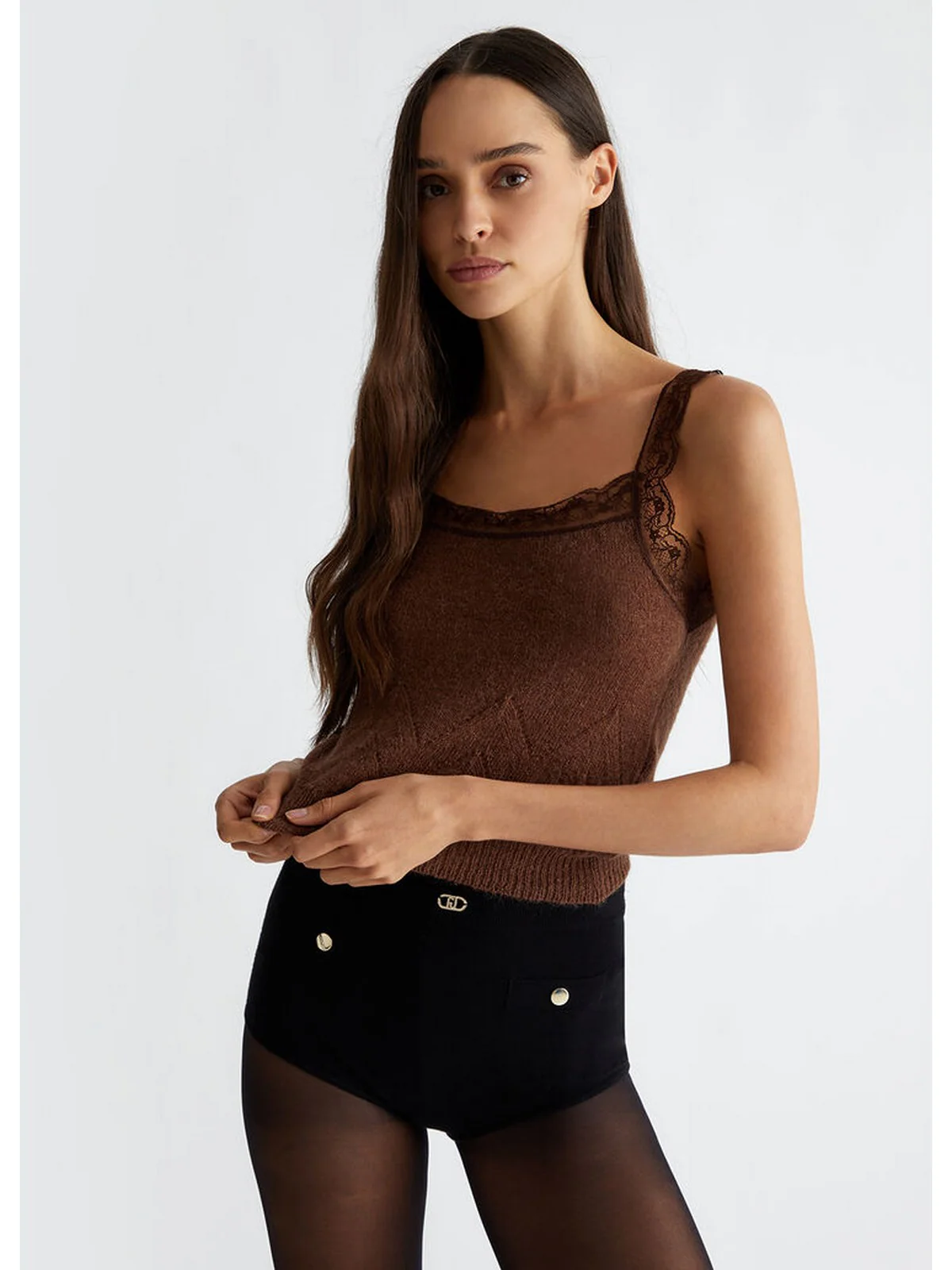 LIU JO WHITE Top Donna  WF4333MAG71 91218 Marrone - Image 5