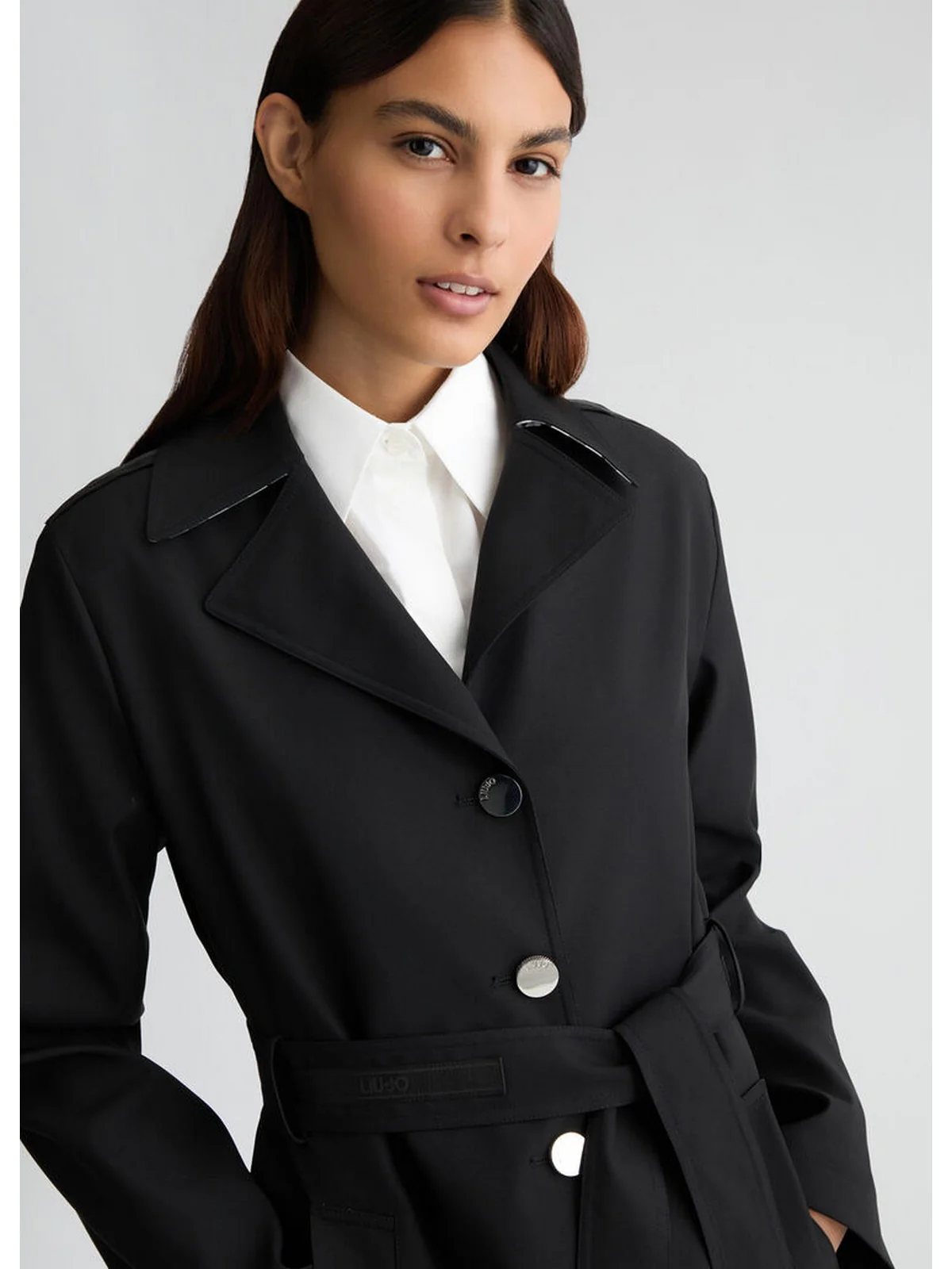 LIU JO WHITE Trench Donna  WA5242T3929 M9520 Nero - Image 3