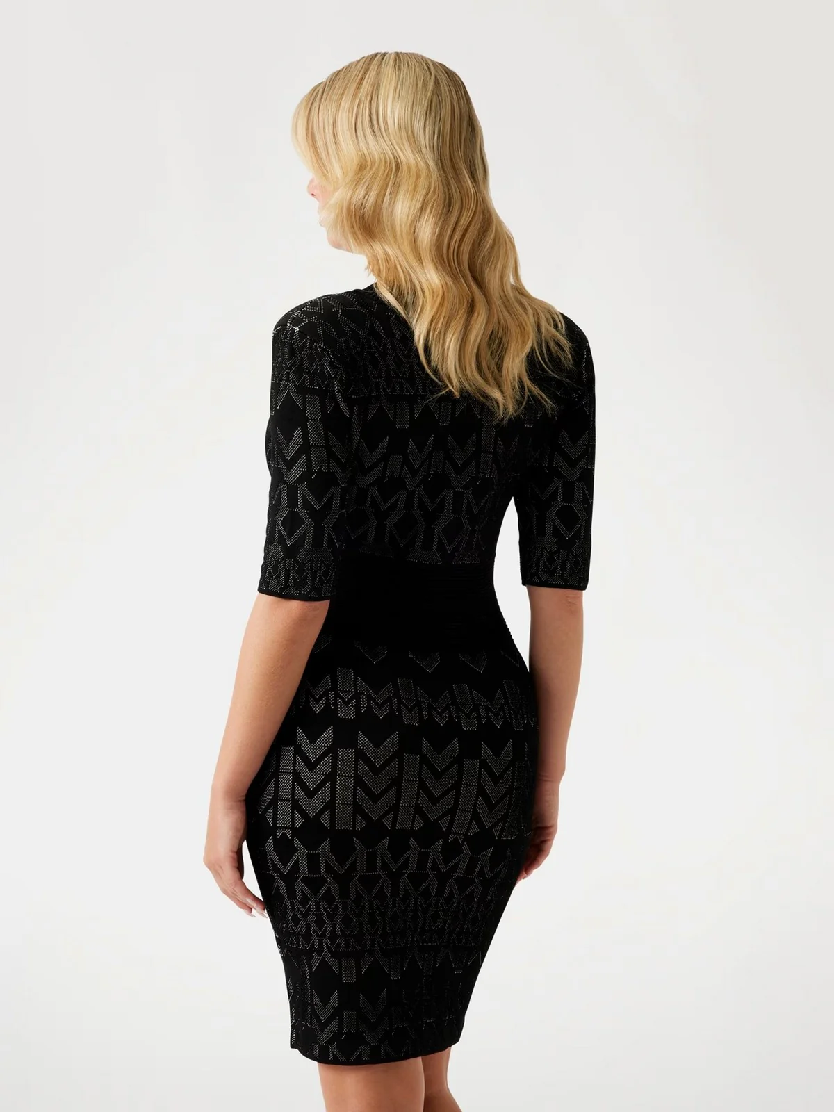 MARCIANO Abito Donna BILLIE MONOG V NECK DRESS SWTR 5YGK20 5877Z FNWI GEOMETRIC MONOGRAM N - Image 4