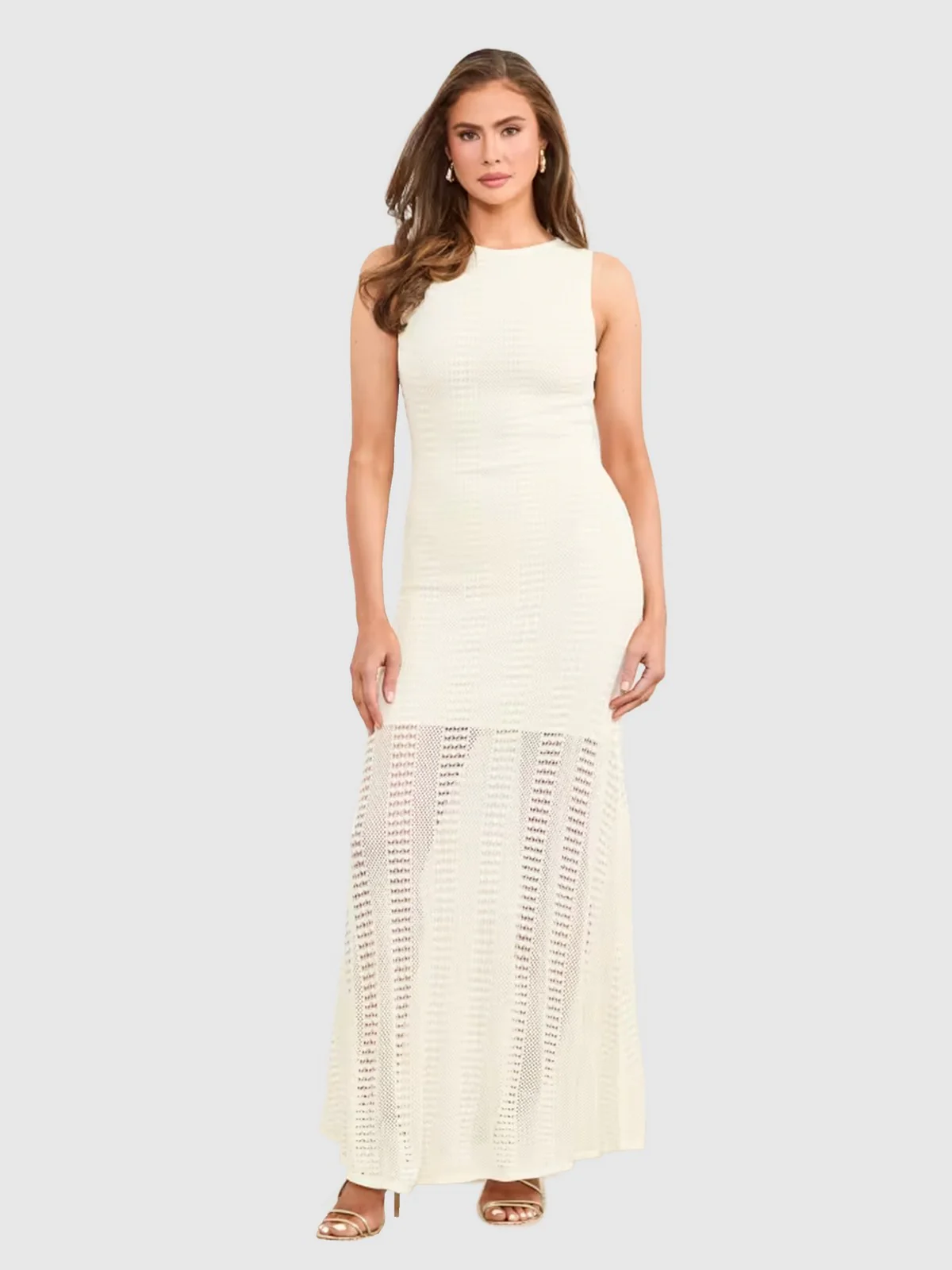 MARCIANO Abito Donna EMMA SL LONG SWTR DR 5GGK44 5869Z G053 Beige - Image 3