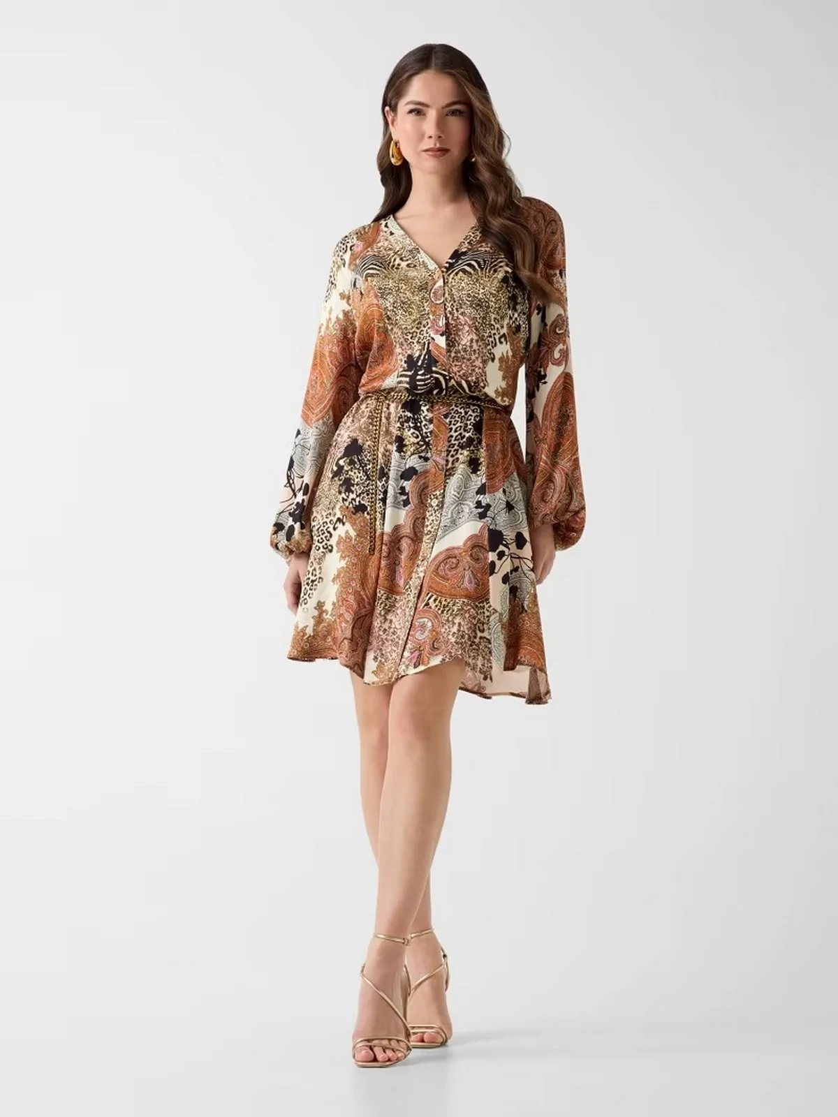 MARCIANO Abito Donna GWENDA LS FLARE DRESS G6GK07 W1763 PMG1 WILD ESSENCE PRINT - Image 2
