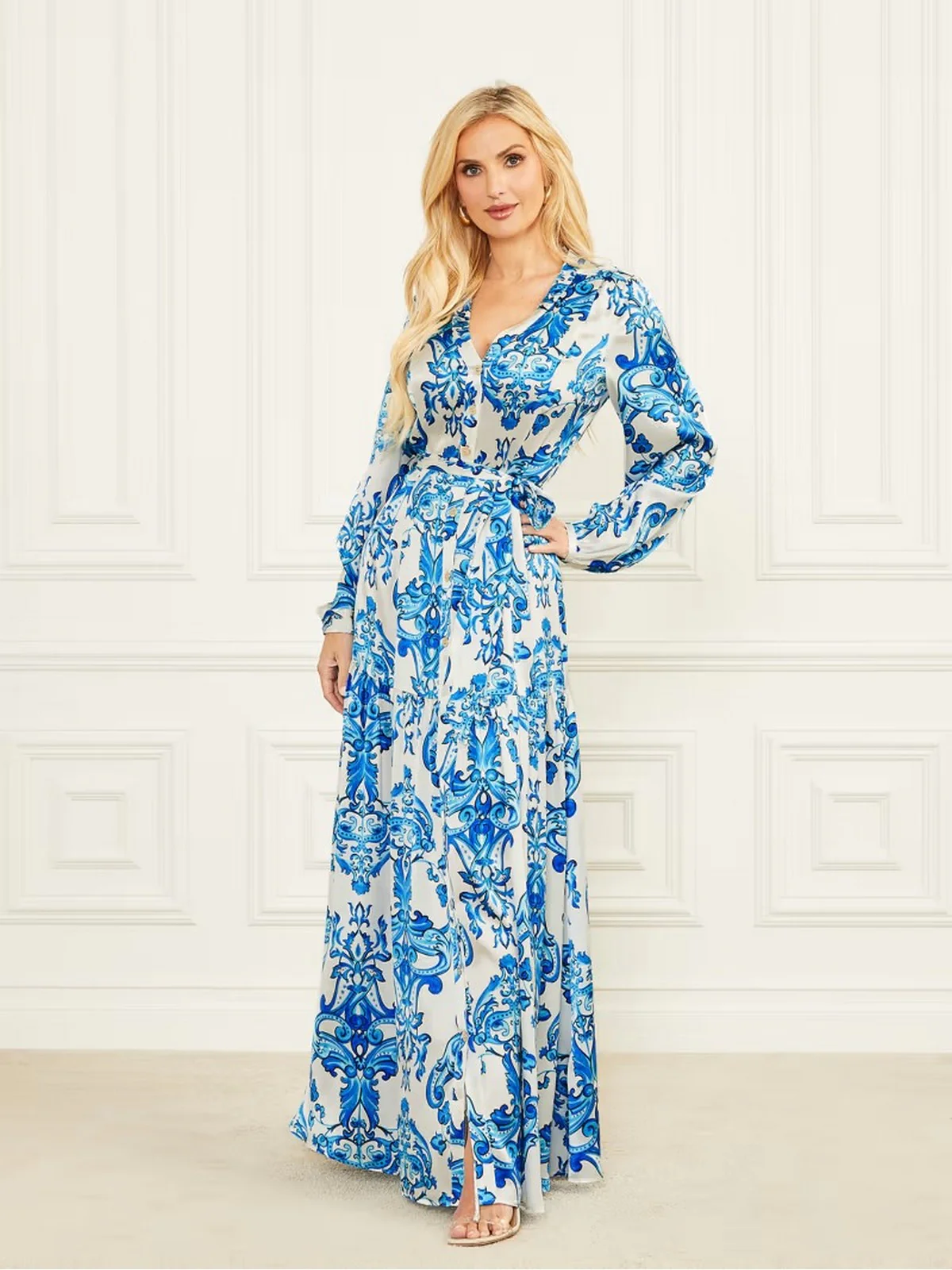 MARCIANO Abito Donna NOMAD MAXI DRESS 2GGK70 9700Z P7PT Blu - Image 2