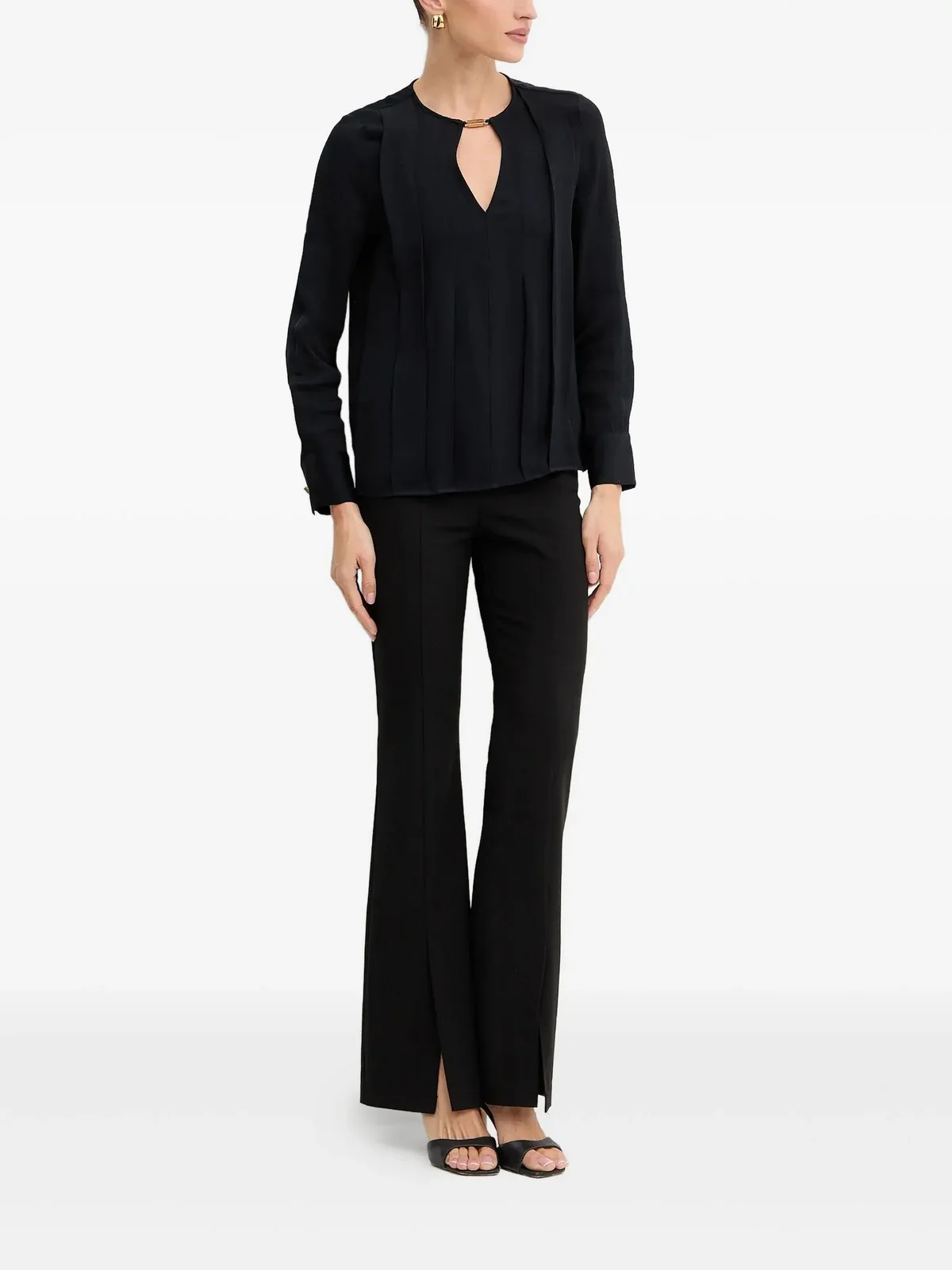 MARCIANO Blusa Donna ANITA V NECK LS BLOUSE 5YGH14 7356A JBLK Jet Black A996 - Image 3