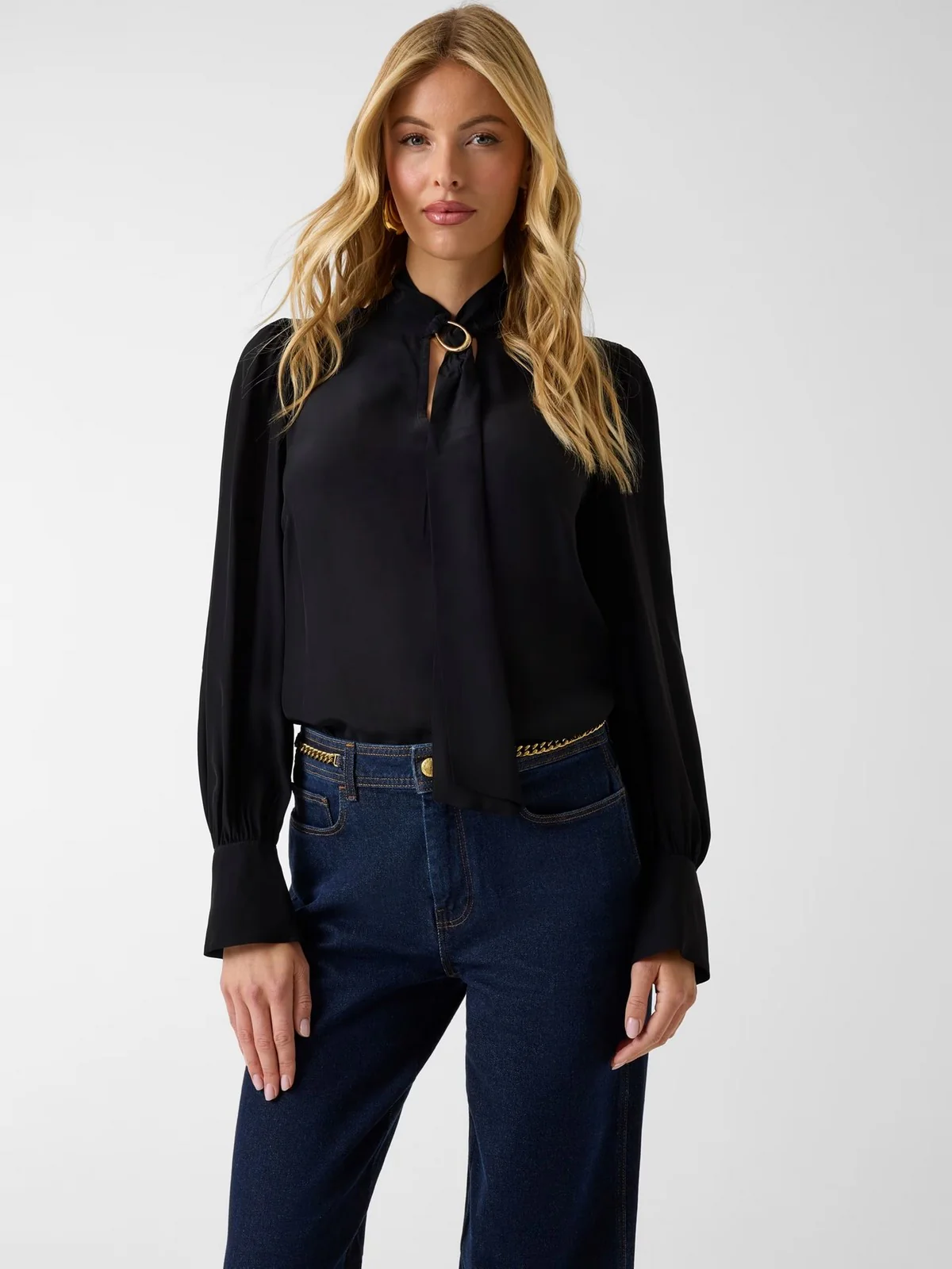 MARCIANO Blusa Donna FAITH LS TIE BLOUSE 6RGH15 7443A JBLK Jet Black A996 - Image 2