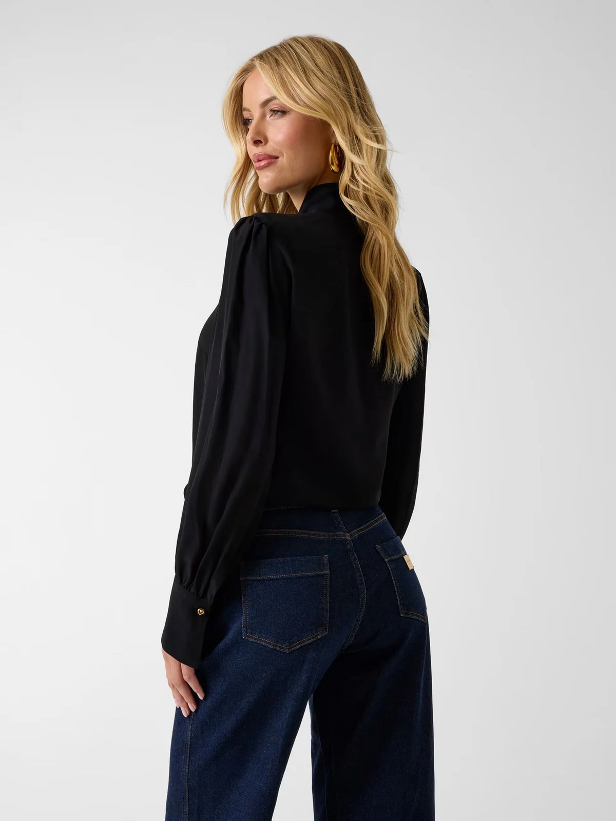 MARCIANO Blusa Donna FAITH LS TIE BLOUSE 6RGH15 7443A JBLK Jet Black A996 - Image 3