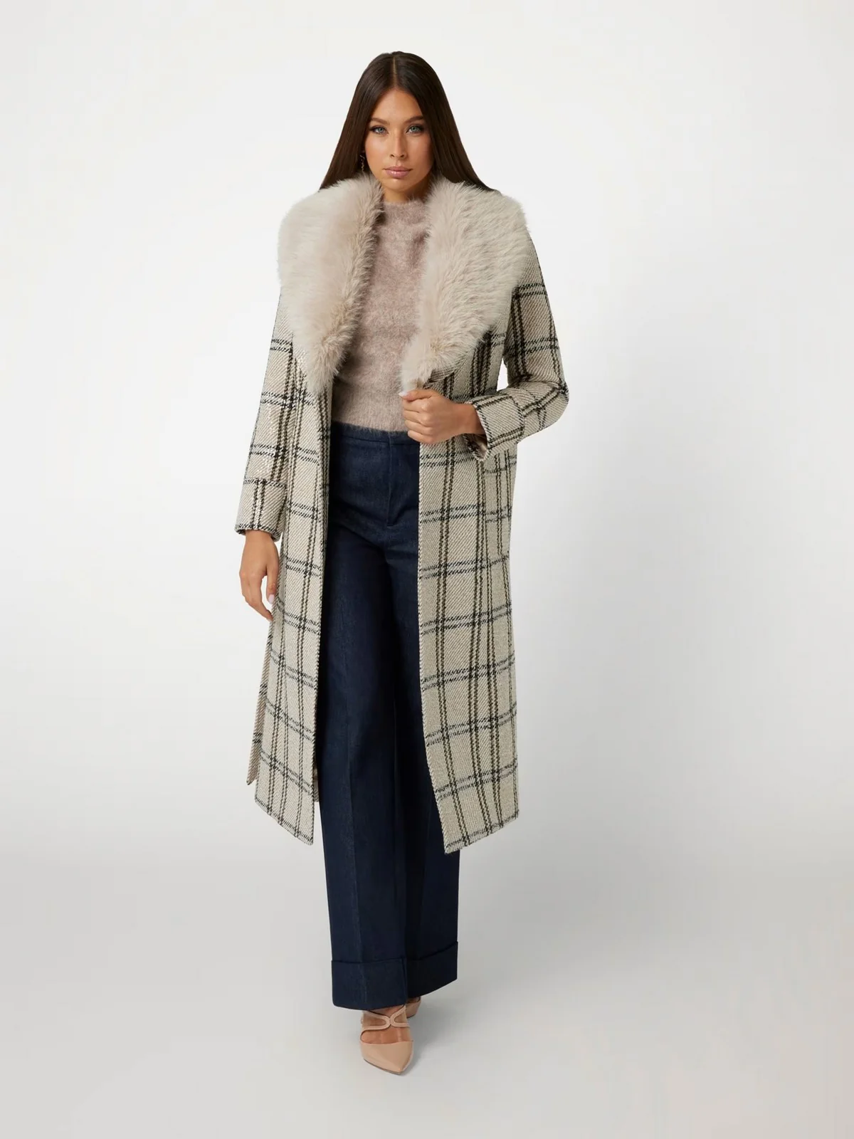 MARCIANO Cappotto Donna Charlize Plaid Coat 4BGL25 7198A F148 Rosa - Image 2