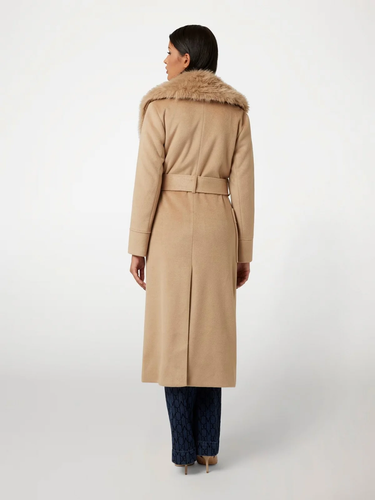 MARCIANO Cappotto Donna Charlize Plaid Coat 4BGL25 7199A F13T Beige - Image 4